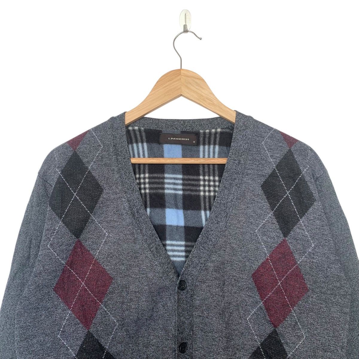 Vintage LINDBERGH JAPAN Checkered Plaids Cardigan Sweater