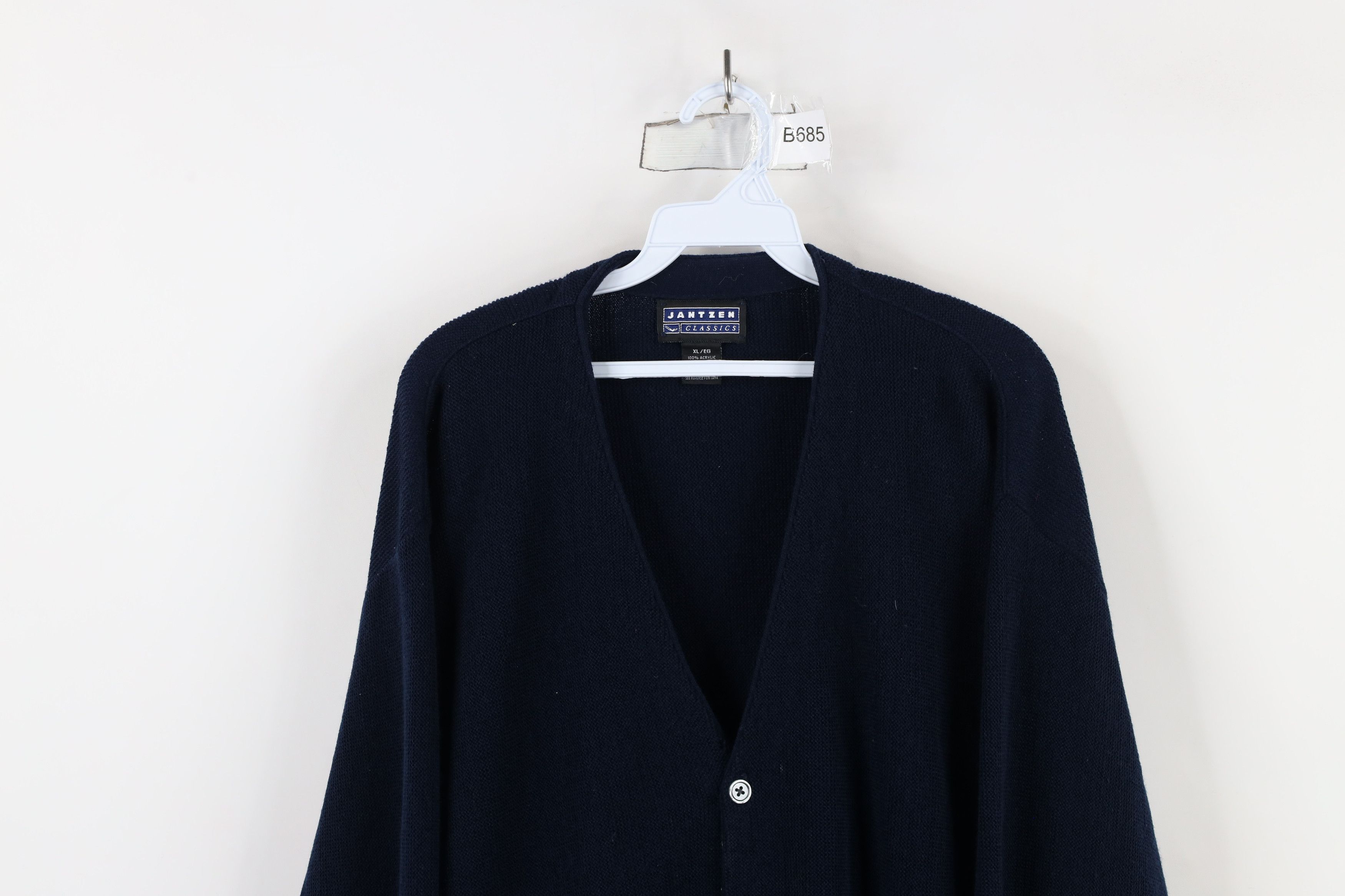 Vintage Vintage 90s Streetwear Blank Knit Grandpa Cardigan Sweater Size US XL / EU 56 / 4 - 2 Thumbnail