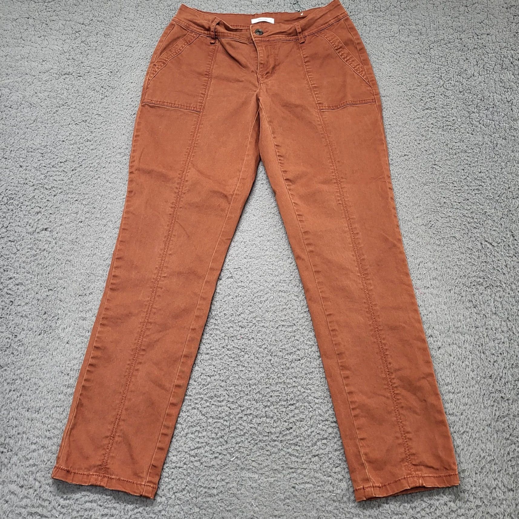 Vintage Maurices Jeans Women's Size 4 Autumn Orange Twill Ankle Tapered Leg Fall Pockets Size 27" / US 4 / IT 40 - 2 Thumbnail