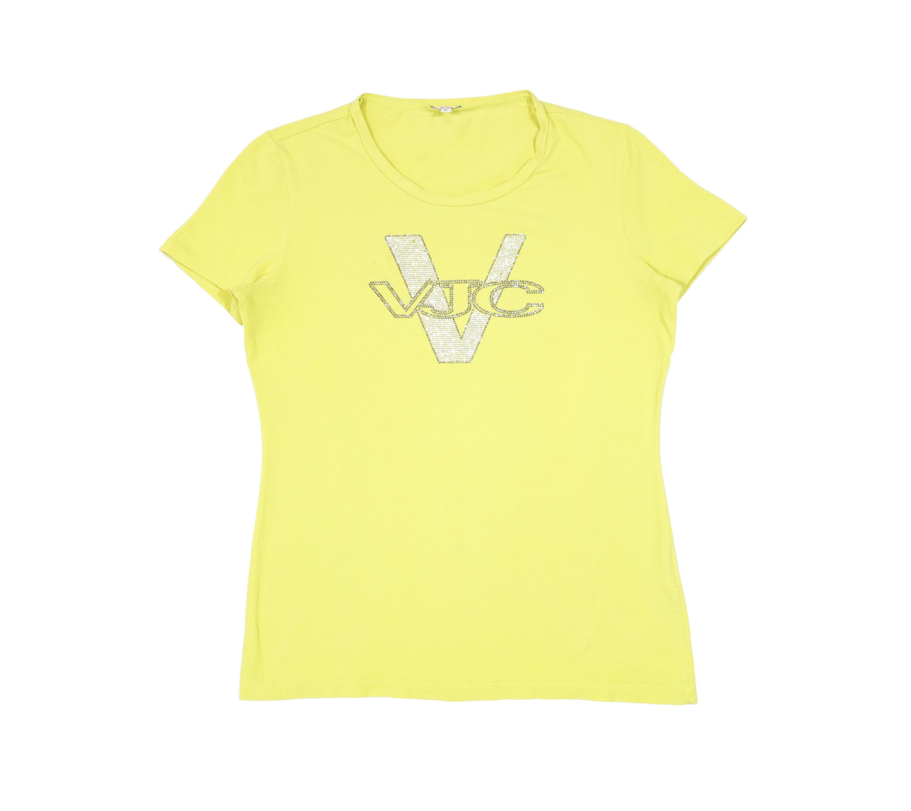 Versace Jeans Couture Y2K VJC Rhinestones Big Logo 00s T-Shirt Vintage Size L / US 10 / IT 46 - 1 Thumbnail