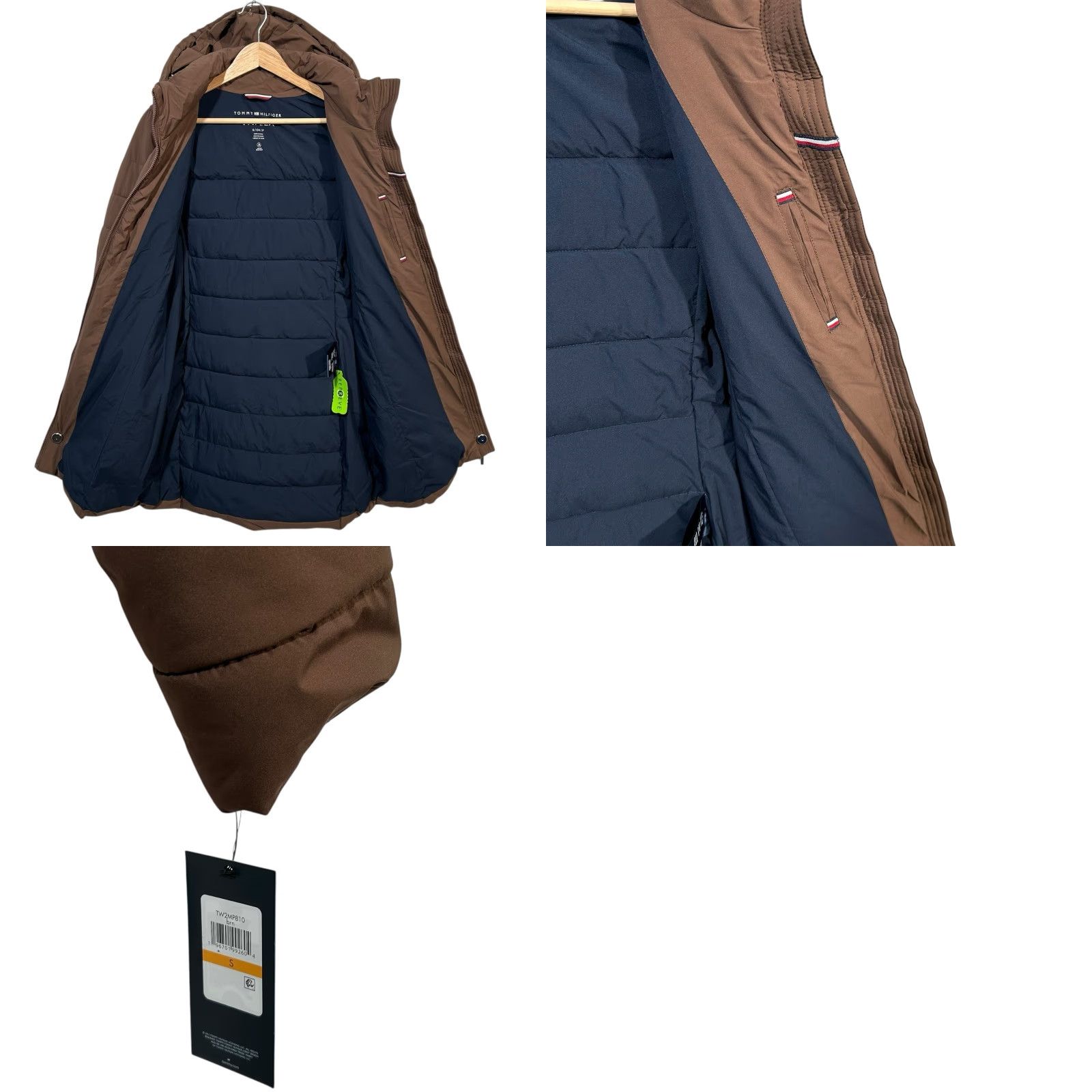 Tommy Hilfiger Tommy Hilfiger Womens Long Puffer Jacket Winter Coat Size S Brown Zip Pockets Size S / US 4 / IT 40 - 8 Thumbnail