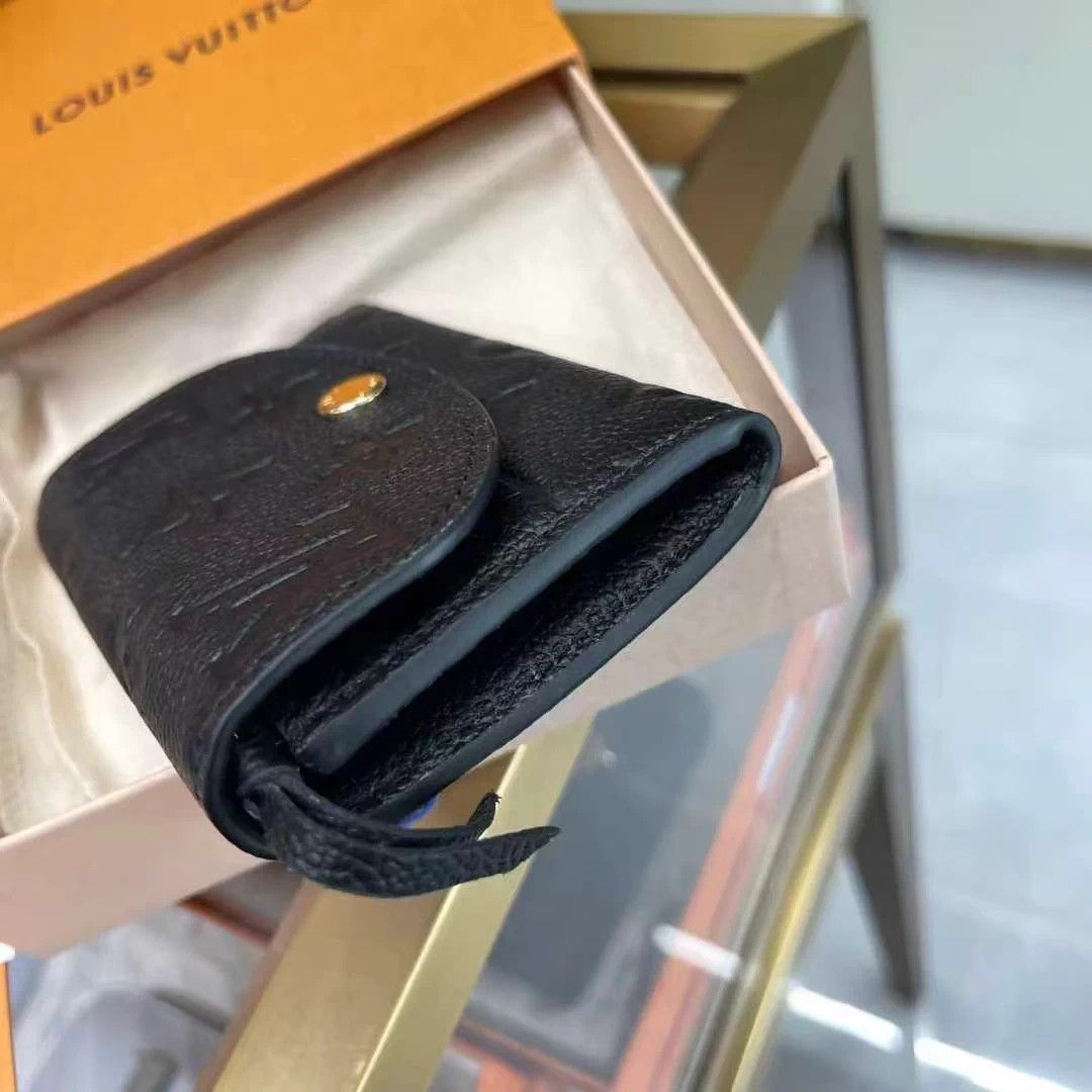 Louis Vuitton LV Rosalie short snap embossed leather cardholder black Size ONE SIZE - 4 Thumbnail