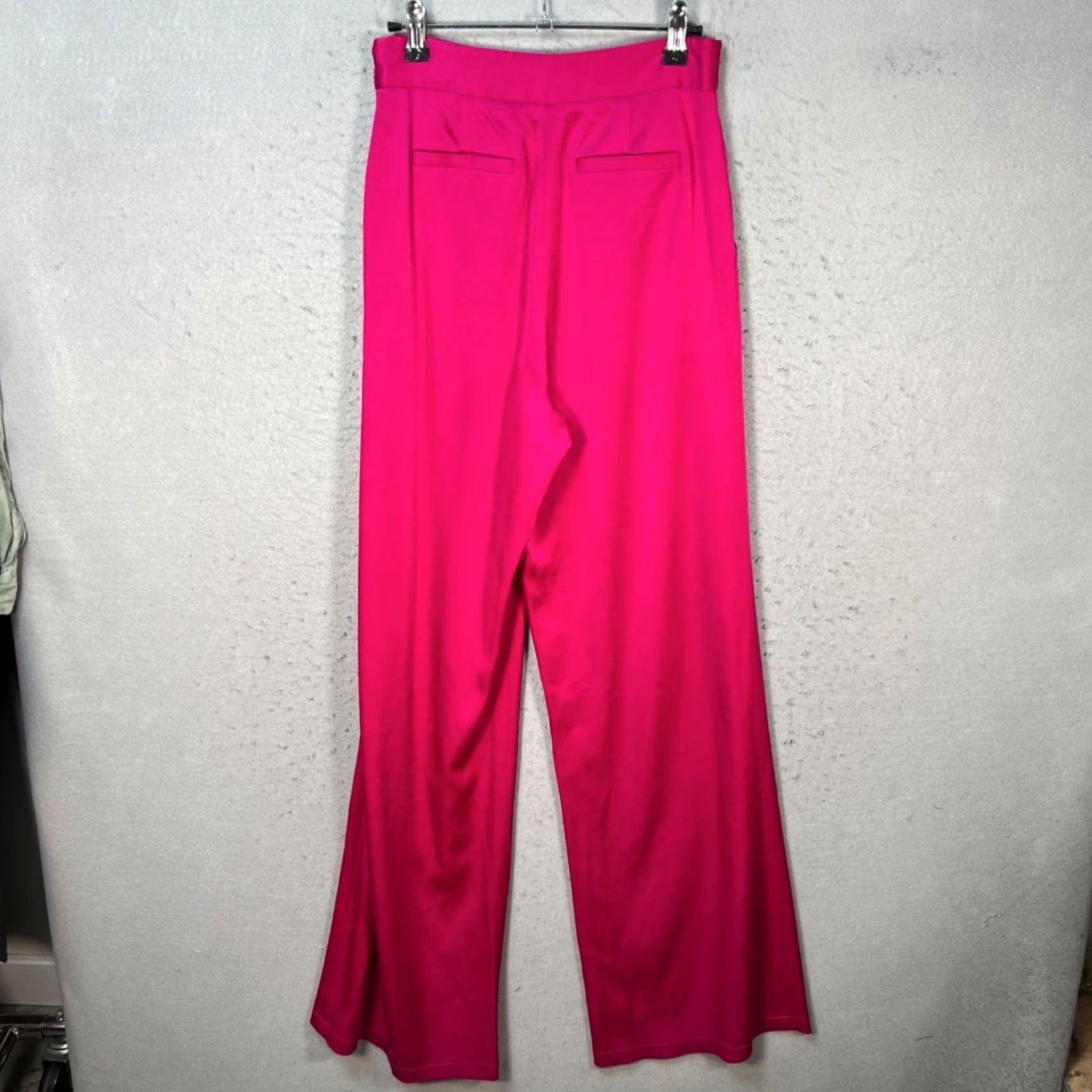 Ramy Brook Ramy Brook Pants Women 0 Fuchsia High-Waisted Wide-Leg Triacetate Satin Size 25" / US 0 / IT 36 - 2 Thumbnail