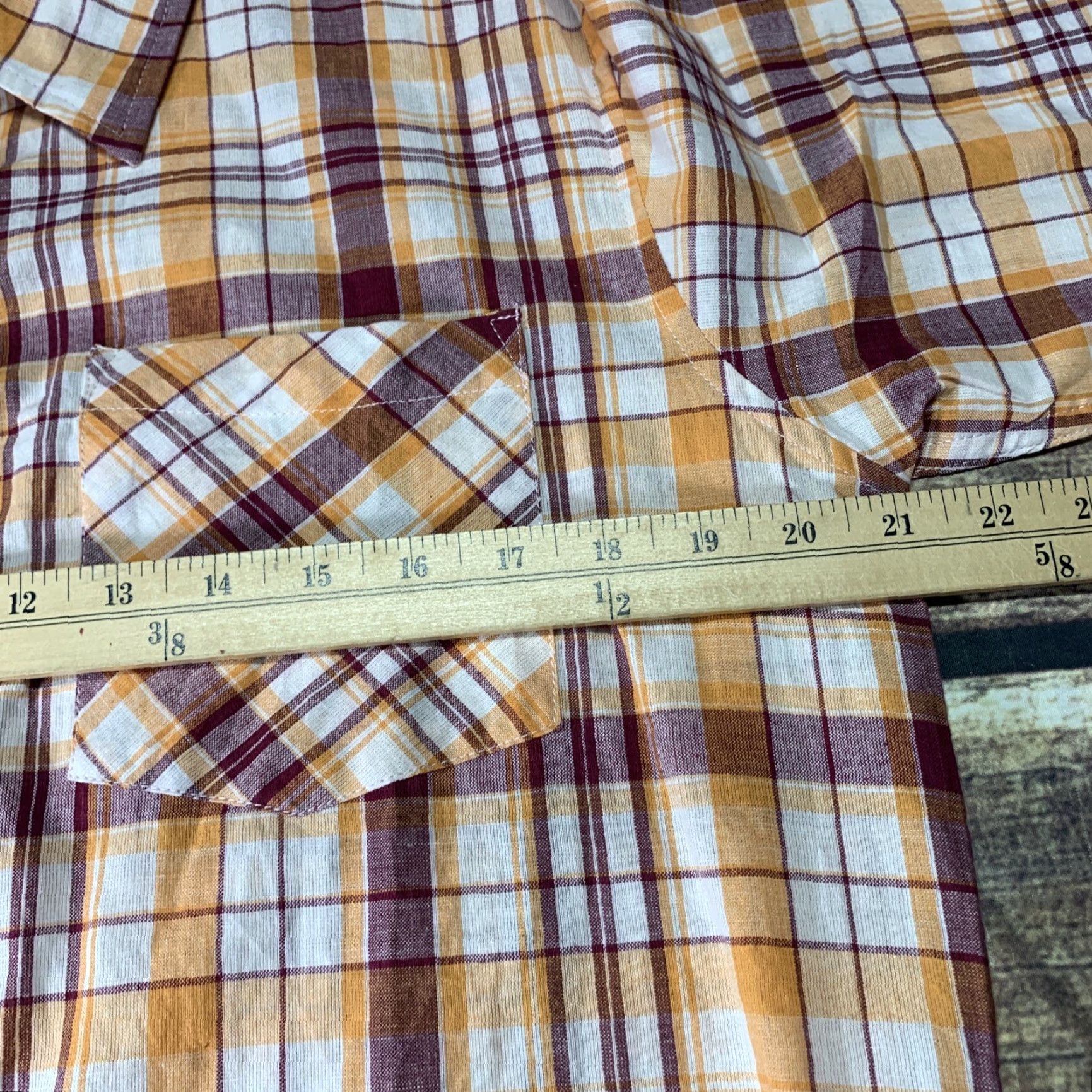 Vintage American Ranger Mens Western Short Sleeve Shirt Button Up Orange Plaid Size US M / EU 48-50 / 2 - 6 Thumbnail
