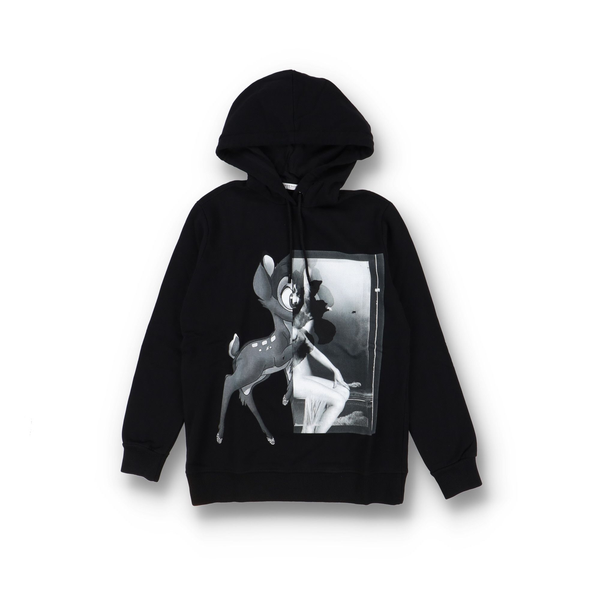 Givenchy Black Monochrome Bambi Hoodie Size XS / US 0-2 / IT 36-38 - 2 Thumbnail