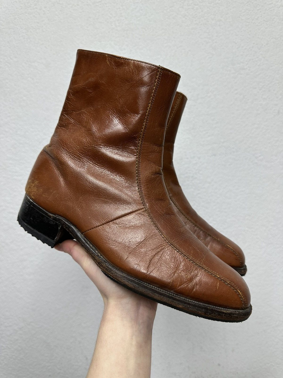 Florsheim Vintage Boots Leather Made USA Guidi Style Dirk Bikkembergs Size US 9 / EU 42 - 1 Thumbnail