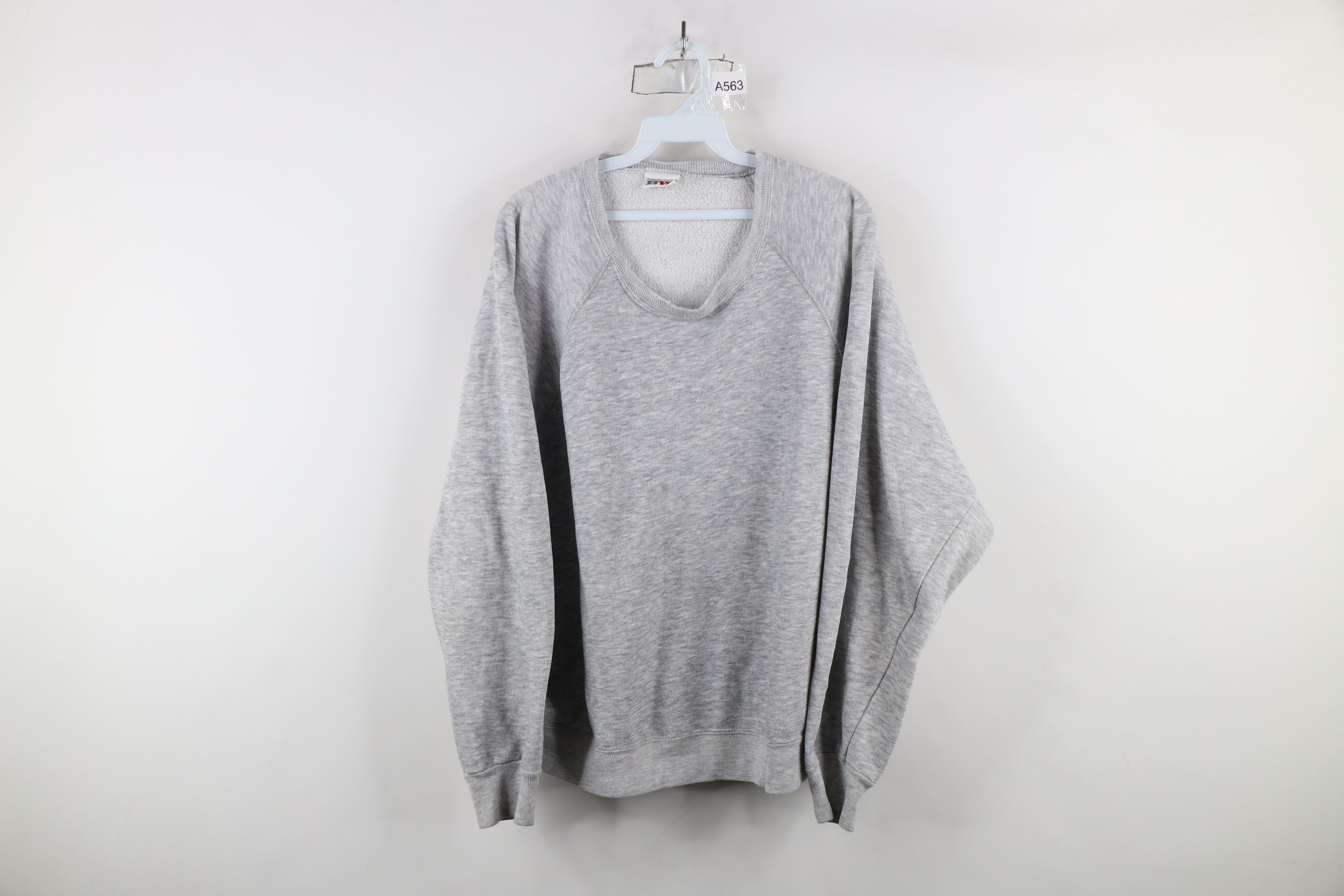 Vintage Vintage 90s Streetwear Boxy Fit Sweatshirt Heather Gray USA Size XL / US 12-14 / IT 48-50 - 1 Thumbnail