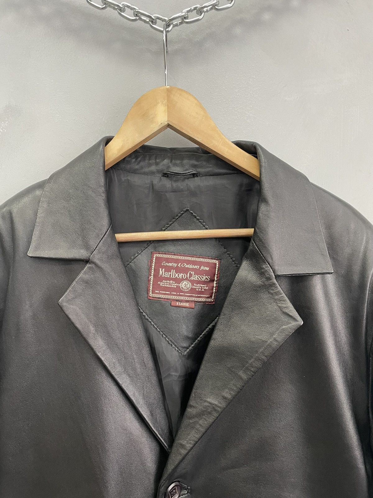 Marlboro Classics × Vintage AVANT GARDE LONG LEATHER COAT JACKET MARLBORO CLASSIC Size US XL / EU 56 / 4 - 3 Thumbnail