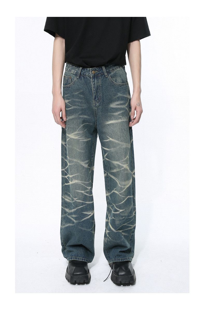 Japanese Brand × Jean American retro tie-dye straight loose washed jeans Size US 32 / EU 48 - 1 Thumbnail
