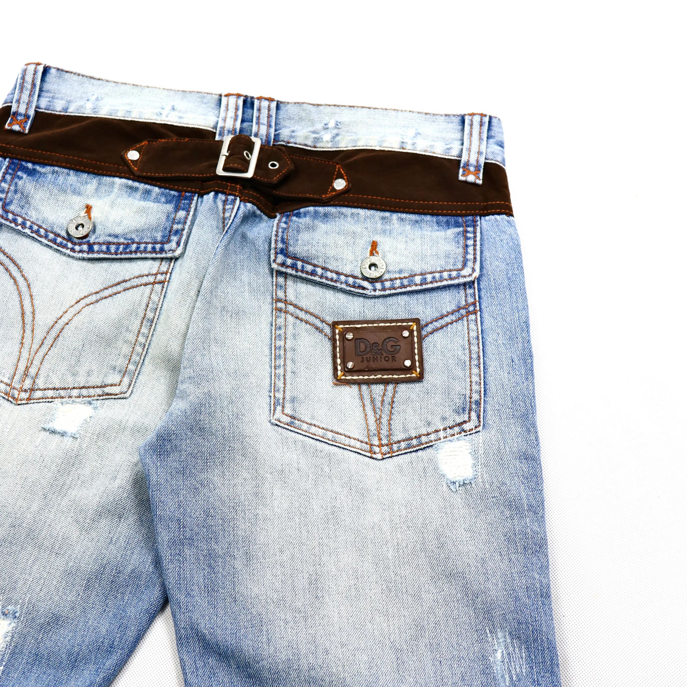 Dolce & Gabbana D&G Suede distressed jeans denim shorts Size US 26 / EU 42 - 3 Thumbnail