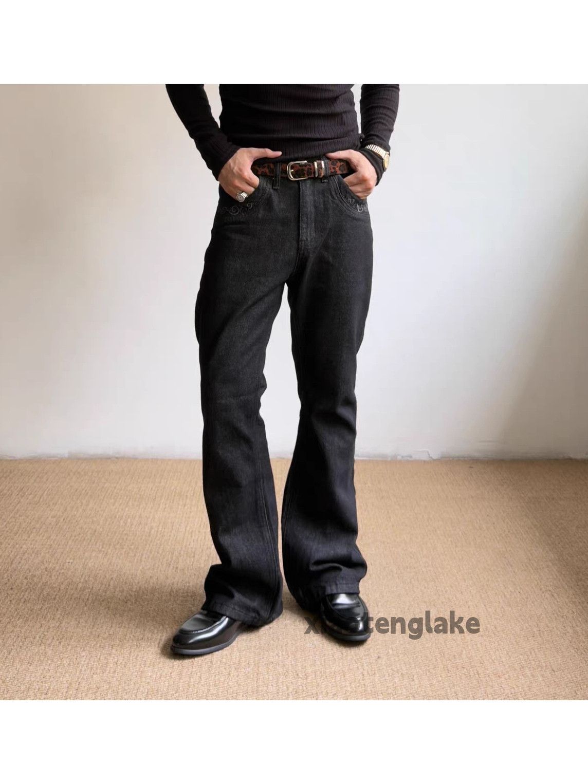 Jean xtl vintage punk grunge pattern bootcut flared jeans Size US 32 / EU 48 - 6 Thumbnail