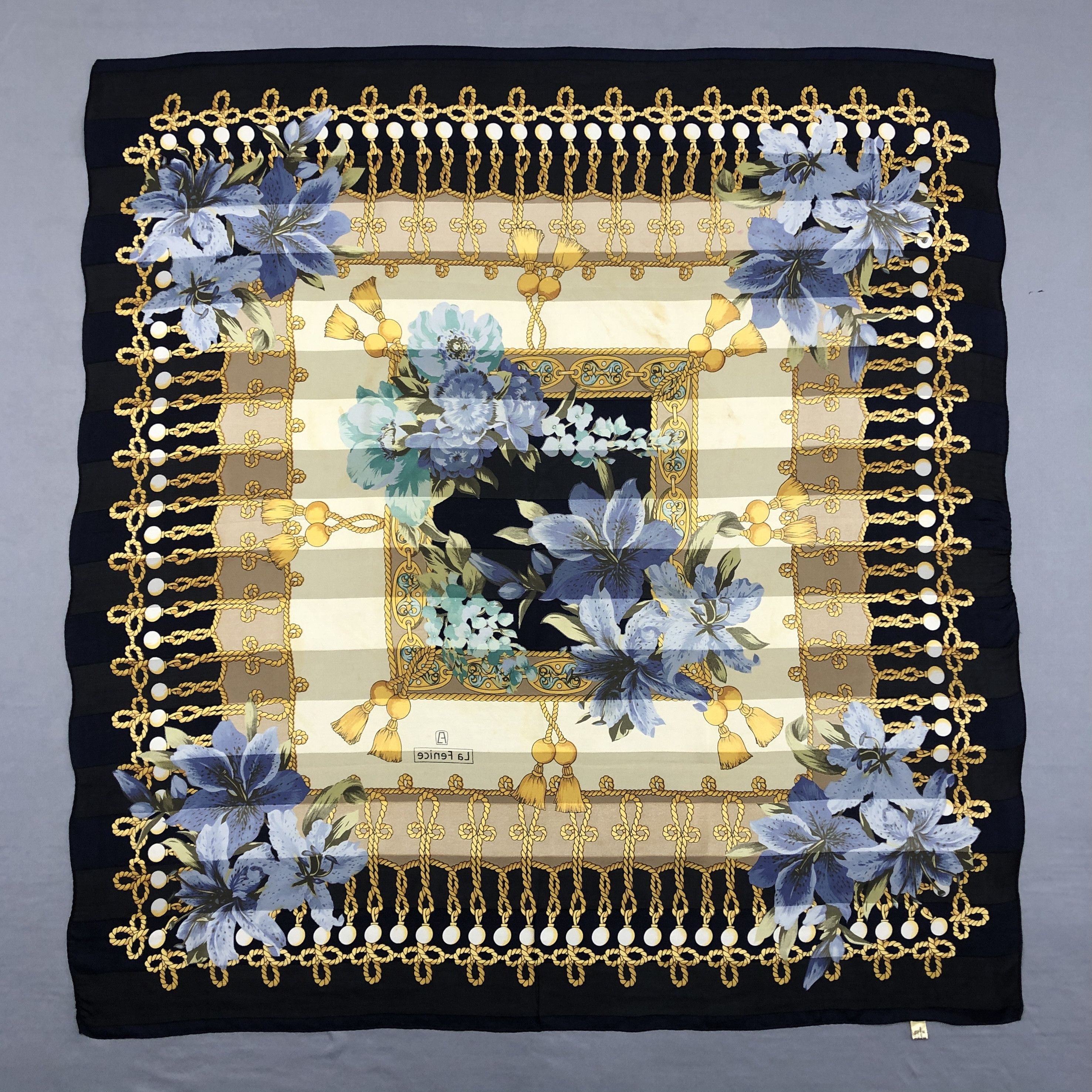 Other × Vintage Vintage La Fenice SILK Scarf Twill Stole Wraps Scarves Size ONE SIZE - 4 Thumbnail