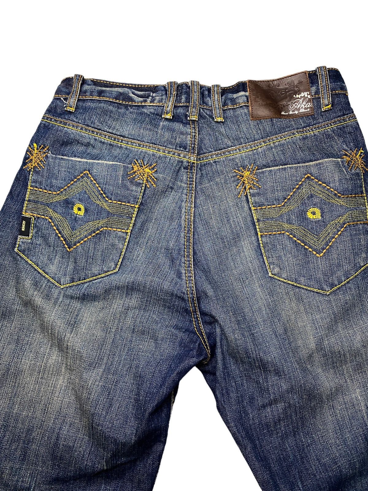 If Six Was Nine 2000's Akademiks Flared Tribal Seawash Jeans Size US 34 / EU 50 - 3 Thumbnail