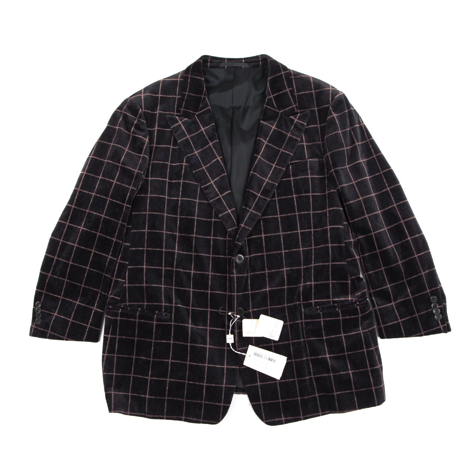 Armani Collezioni Velvet Peak Lapel Jacket in Black Size 60 Size US XXS / EU 40 - 1 Thumbnail