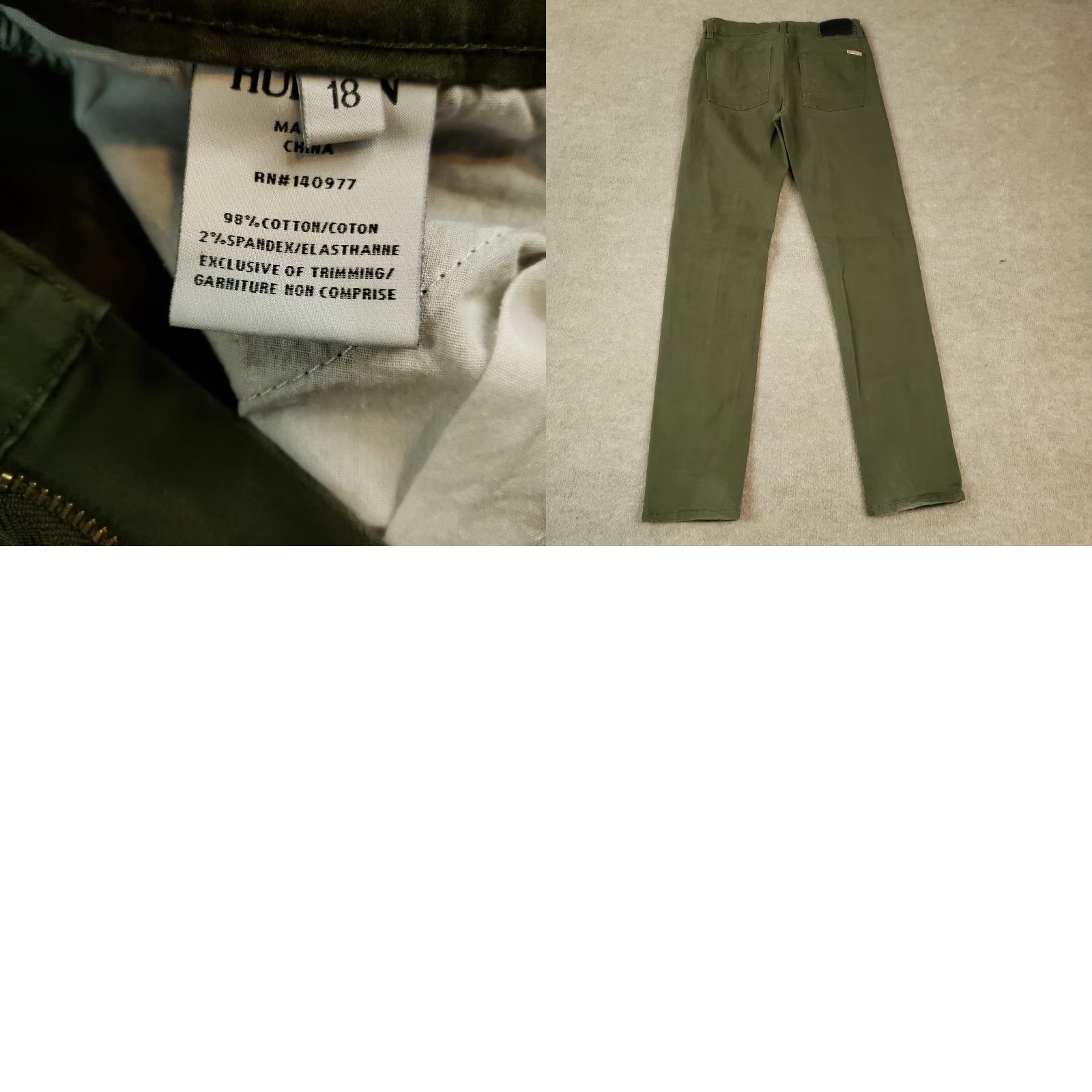Hudson Hudson Jeans Womens Straight Leg Stretch Size 18 Green Cotton Spandex Mid Rise Slim Fit Size 28" / US 6 / IT 42 - 8 Thumbnail
