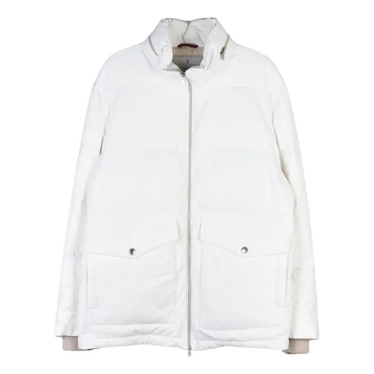 Brunello Cucinelli Jacket in White Size US L / EU 52-54 / 3 - 1 Thumbnail
