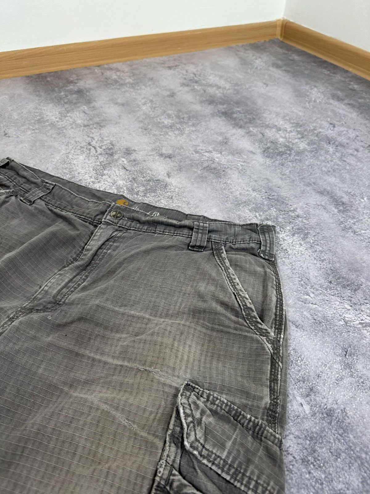 Carhartt Vintage Carhartt Distressed Faded Trashed Cargo Work Shorts Size US 36 / EU 52 - 12 Thumbnail