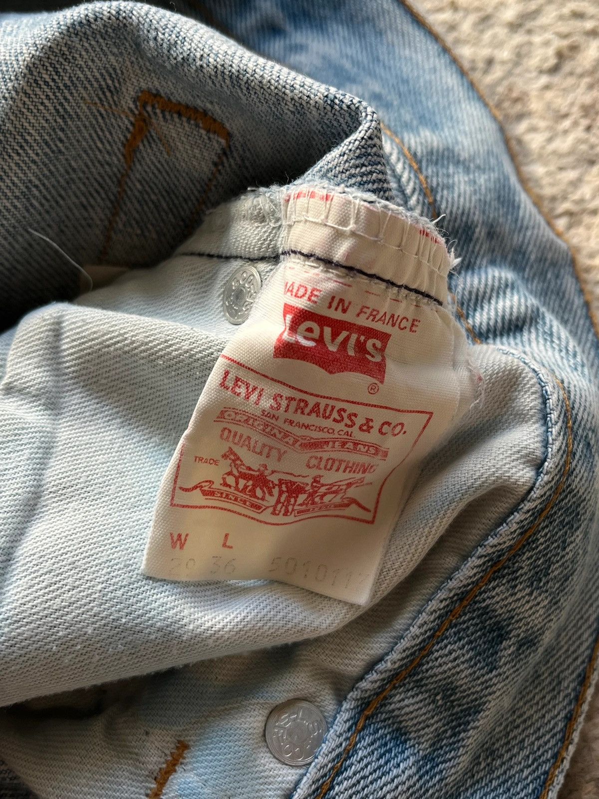Levi's Levi’s Made In France Jeans Sz W29 L36 Distressed Jeans Size 29" - 14 Thumbnail