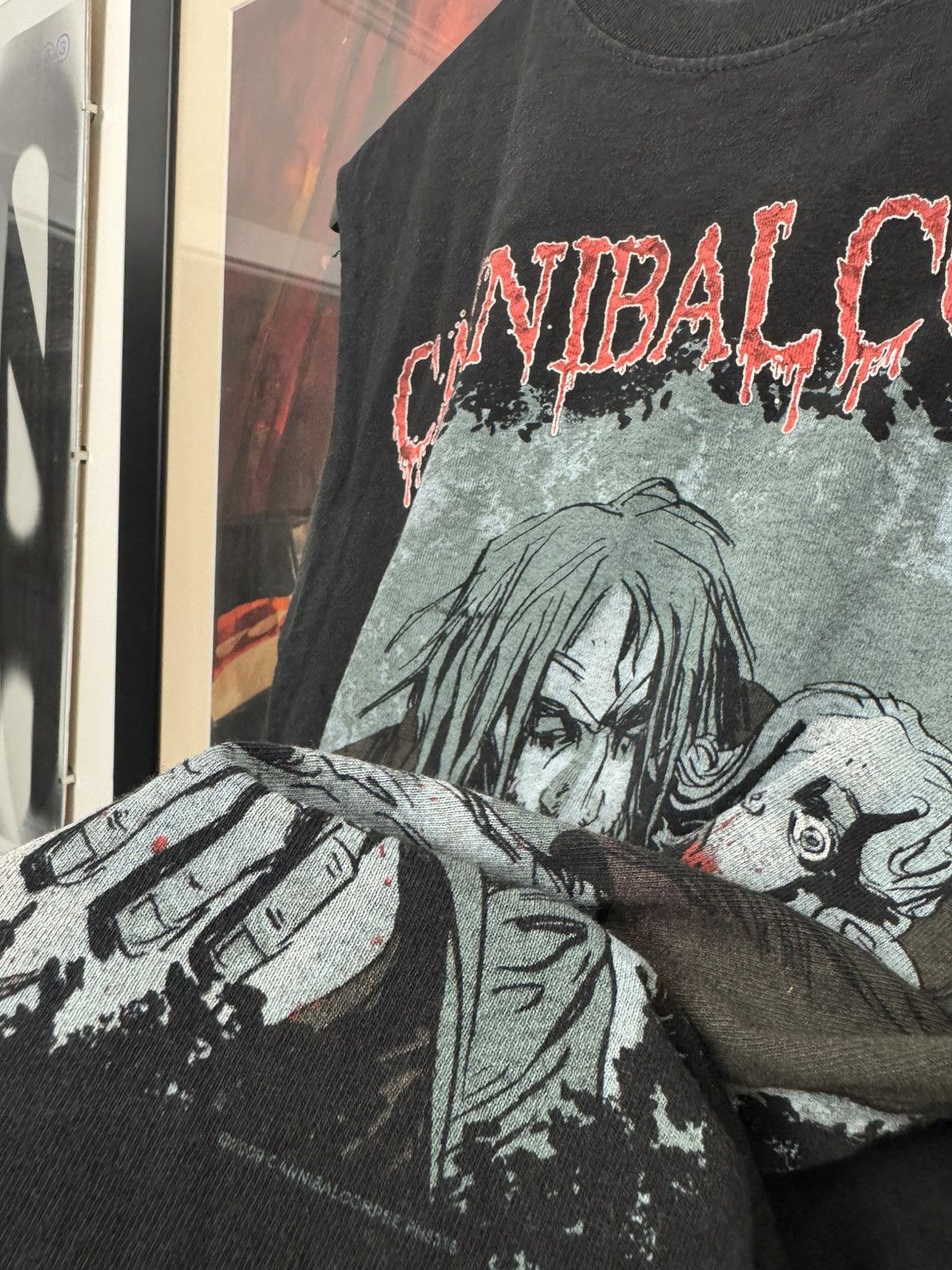 Band Tees Cannibal Corpse Vintage Y2k Metal Band Tee Anime Print 00s Size US M / EU 48-50 / 2 - 2 Thumbnail