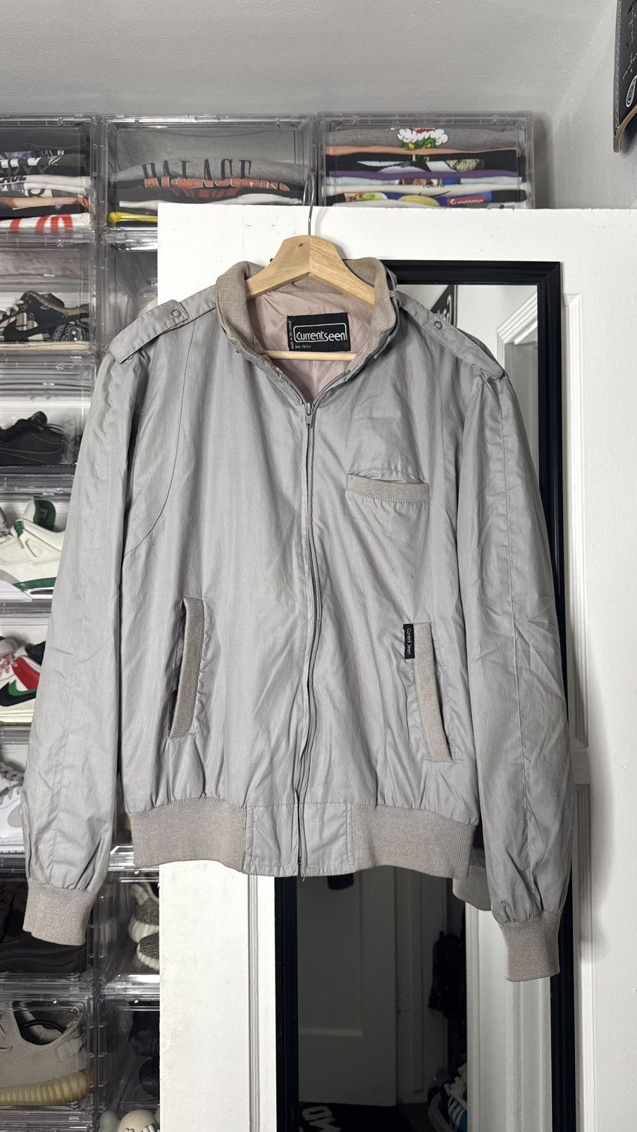 Vintage VINTAGE 1980’s Grey bomber jacket with a unique distress Size US M / EU 48-50 / 2 - 1 Thumbnail