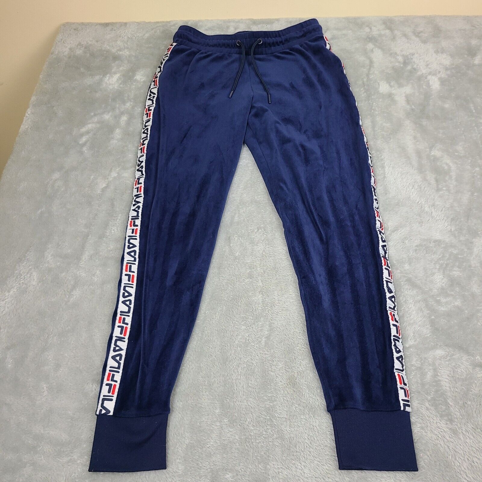 Fila Fila Joggers Women’s Small Navy Blue Velour Velvet Logo Swea Size 29" - 1 Thumbnail