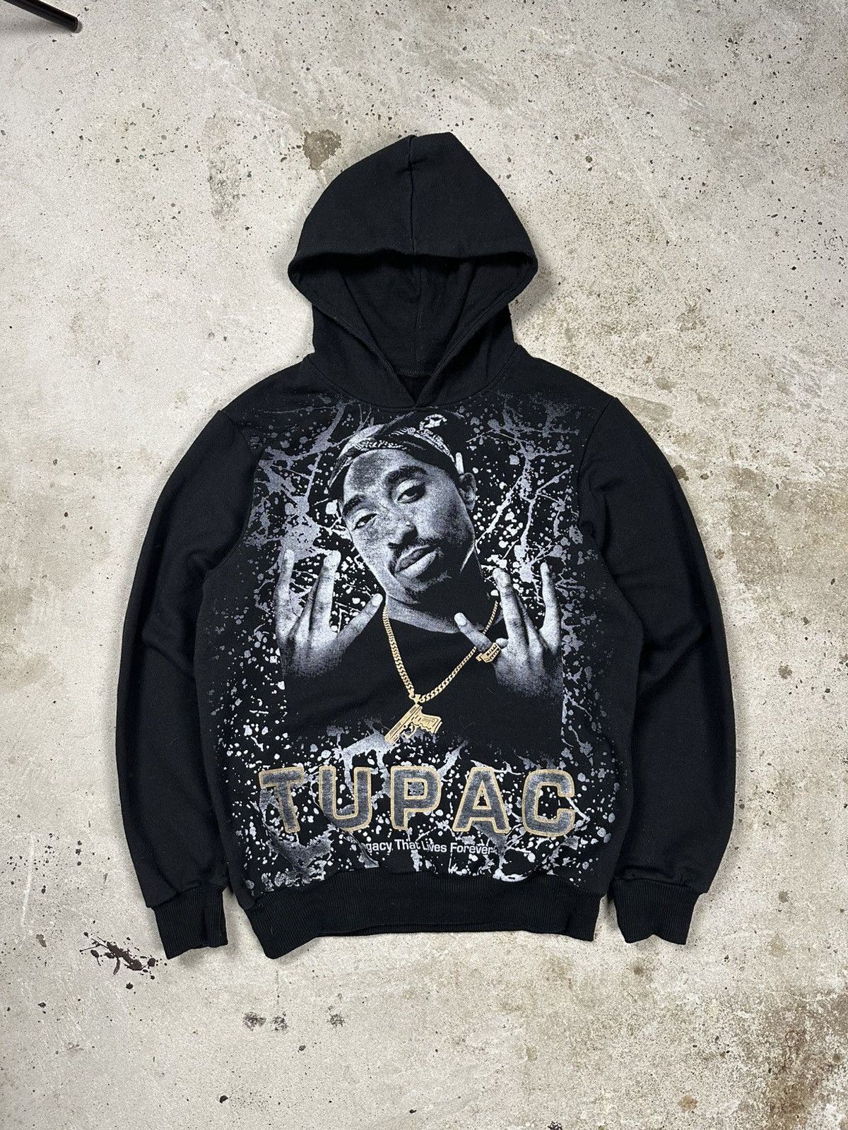 Band Tees × Rap Tees × Vintage Vintage Y2K Tupac 2 Pac Legacy All Over Print Hoodie Size US S / EU 44-46 / 1 - 1 Thumbnail