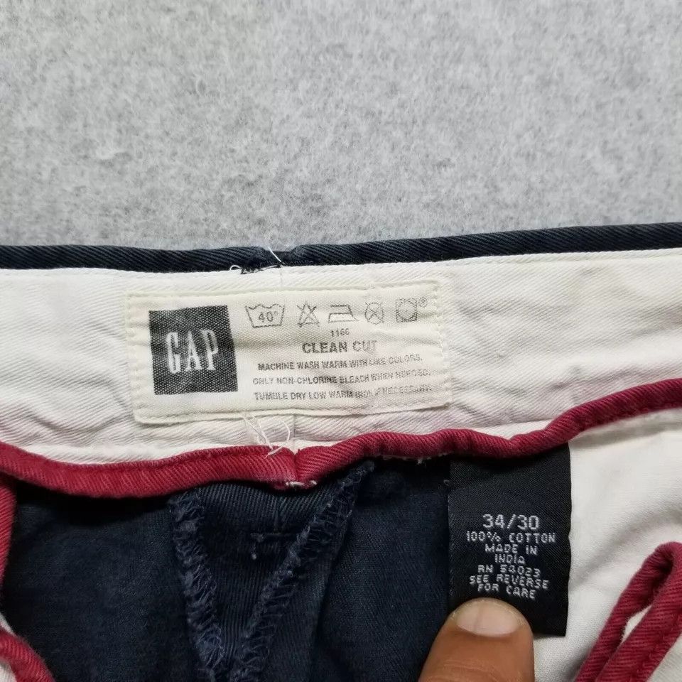 Gap Gap Pants Mens 34x29 Blue Khakis Pockets Casual 100% Cotton Size US 34 / EU 50 - 9 Thumbnail