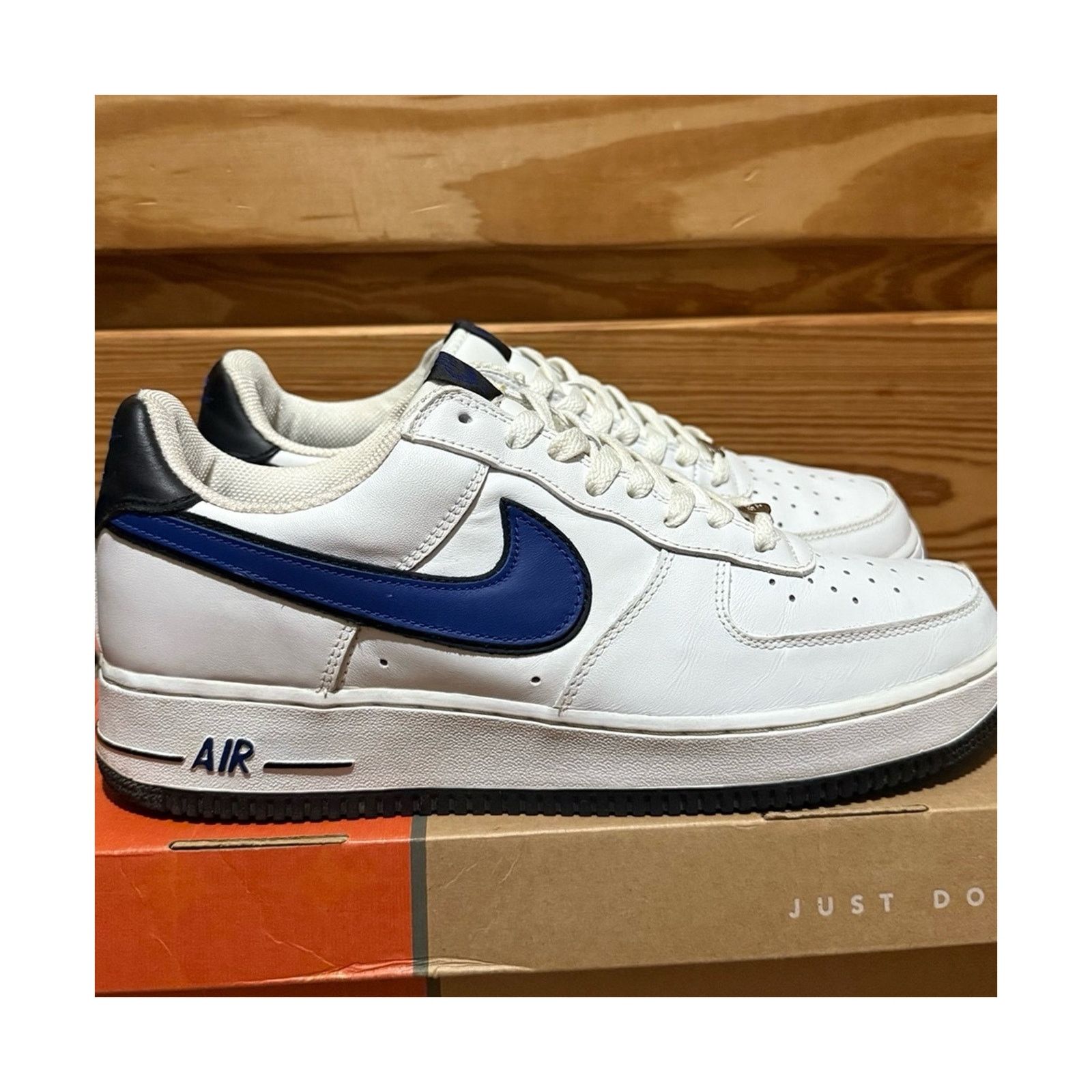Nike 2004 Nike Air Force 1 White Sport Royal Black Size US 11 / EU 44 - 1 Thumbnail