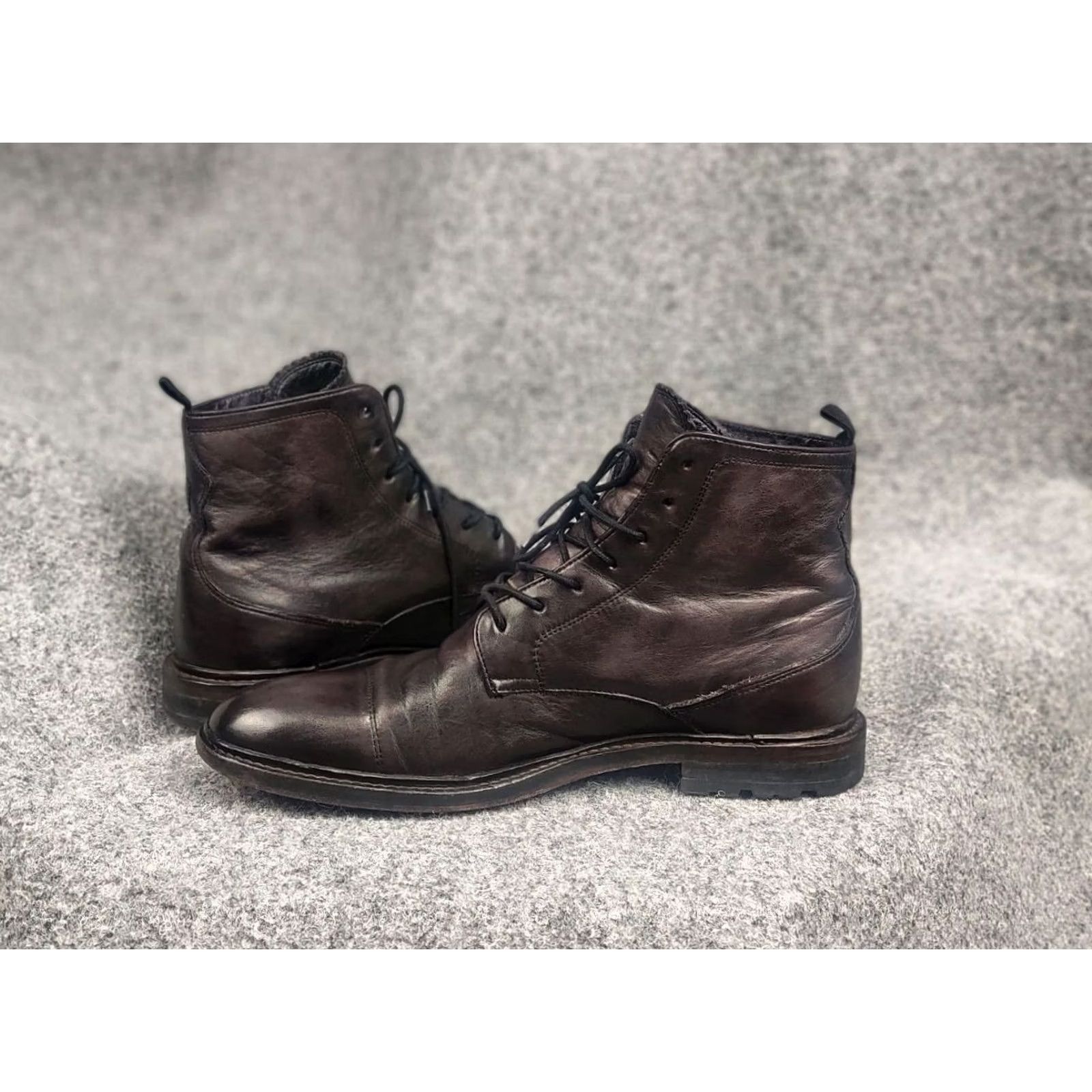 Oliver Sweeney Oliver Sweeney Design Derby Boots Men Leather Brown Dip Dyed Calf Leather Derby Combat Lace Up Boots - Size 10.5 USA - Brown Leather Upper Size US 11 / EU 44 - 7 Thumbnail