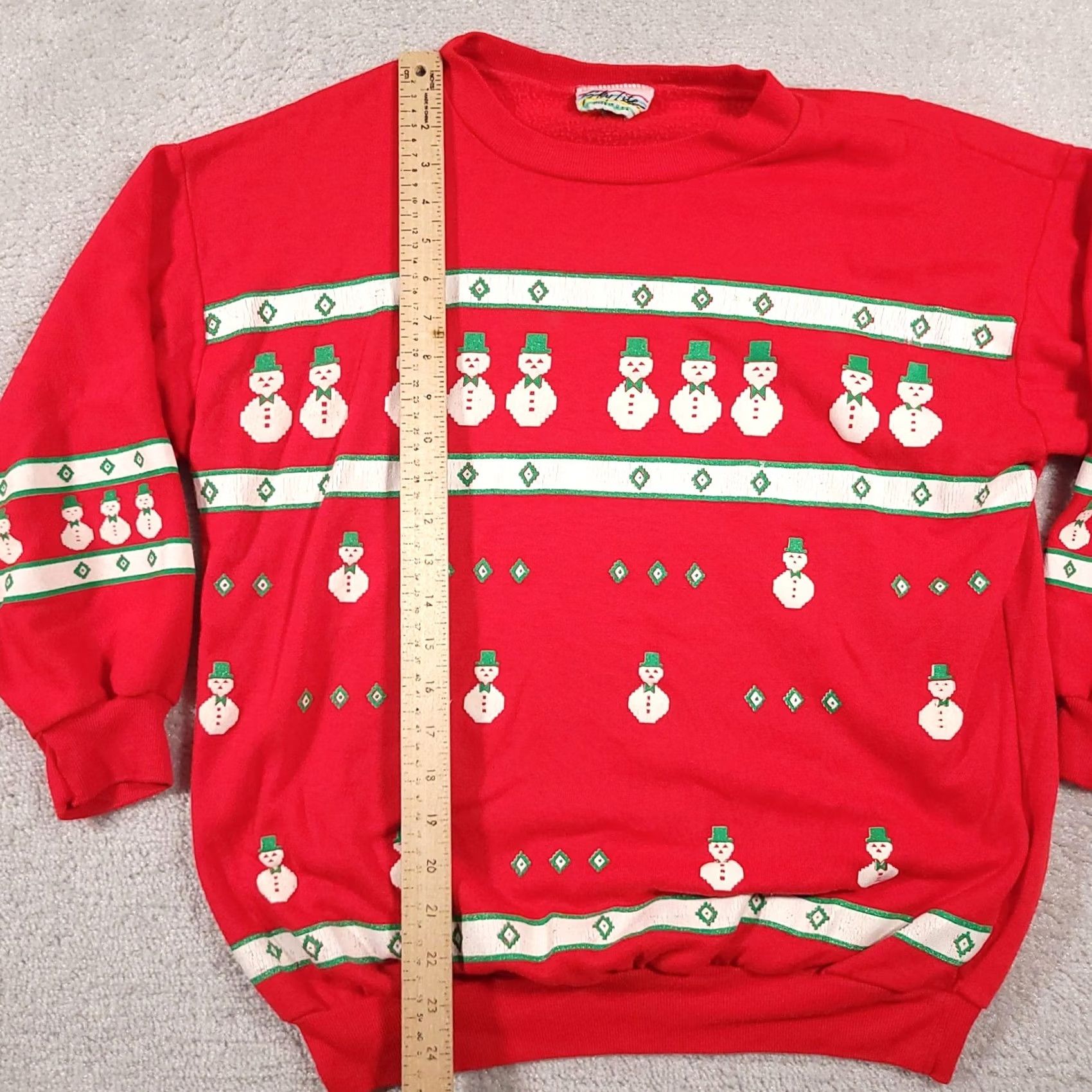 Vintage VINTAGE Sky Lite Sweater Mens Medium Red Snowman Christmas Pullover Made USA 80s Size US M / EU 48-50 / 2 - 6 Thumbnail