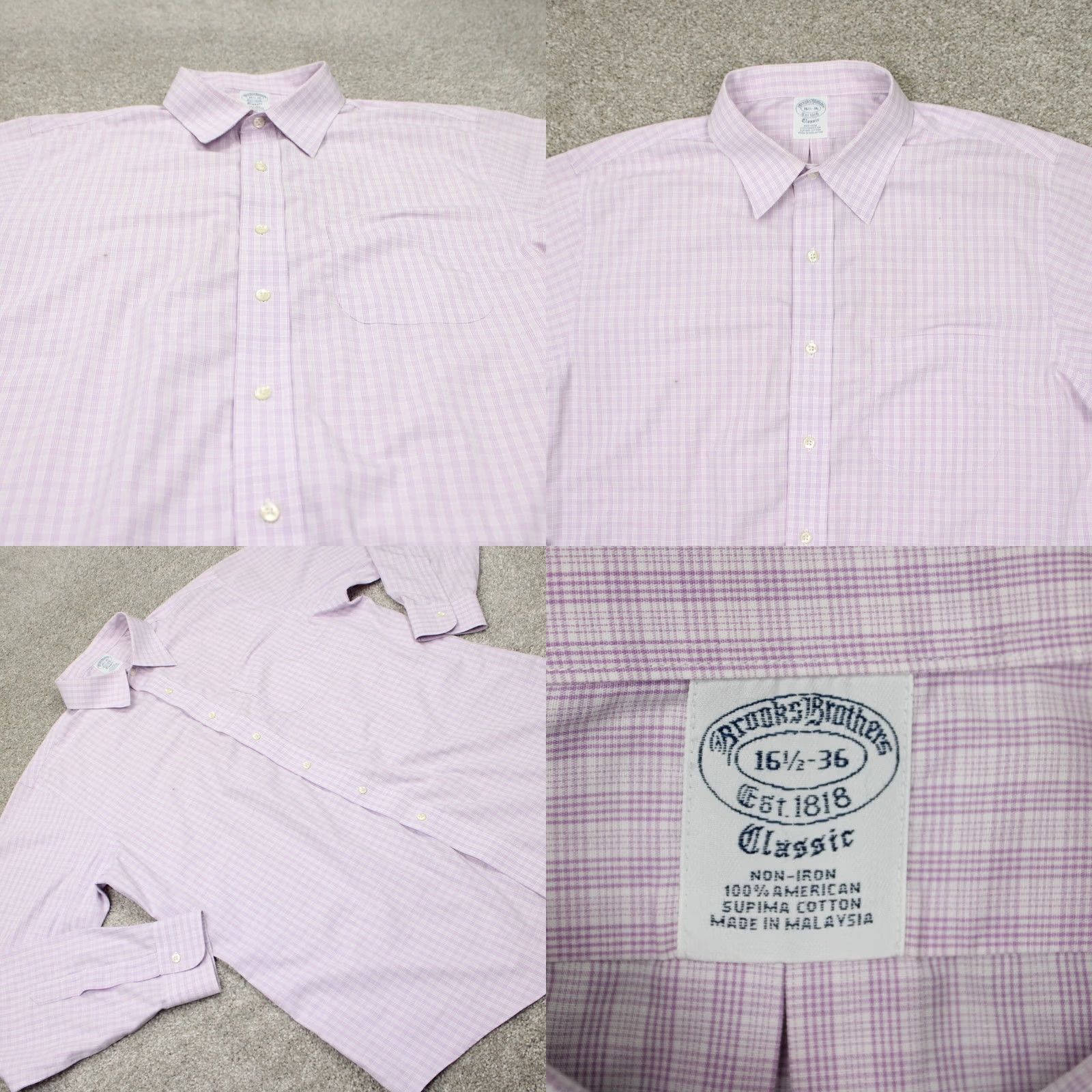 Brooks Brothers Brooks Brothers Shirt Mens 16 1/2 36 Pink Non-Iron Supima Cotton L/S Dress Shirt Size US XL / EU 56 / 4 - 8 Thumbnail