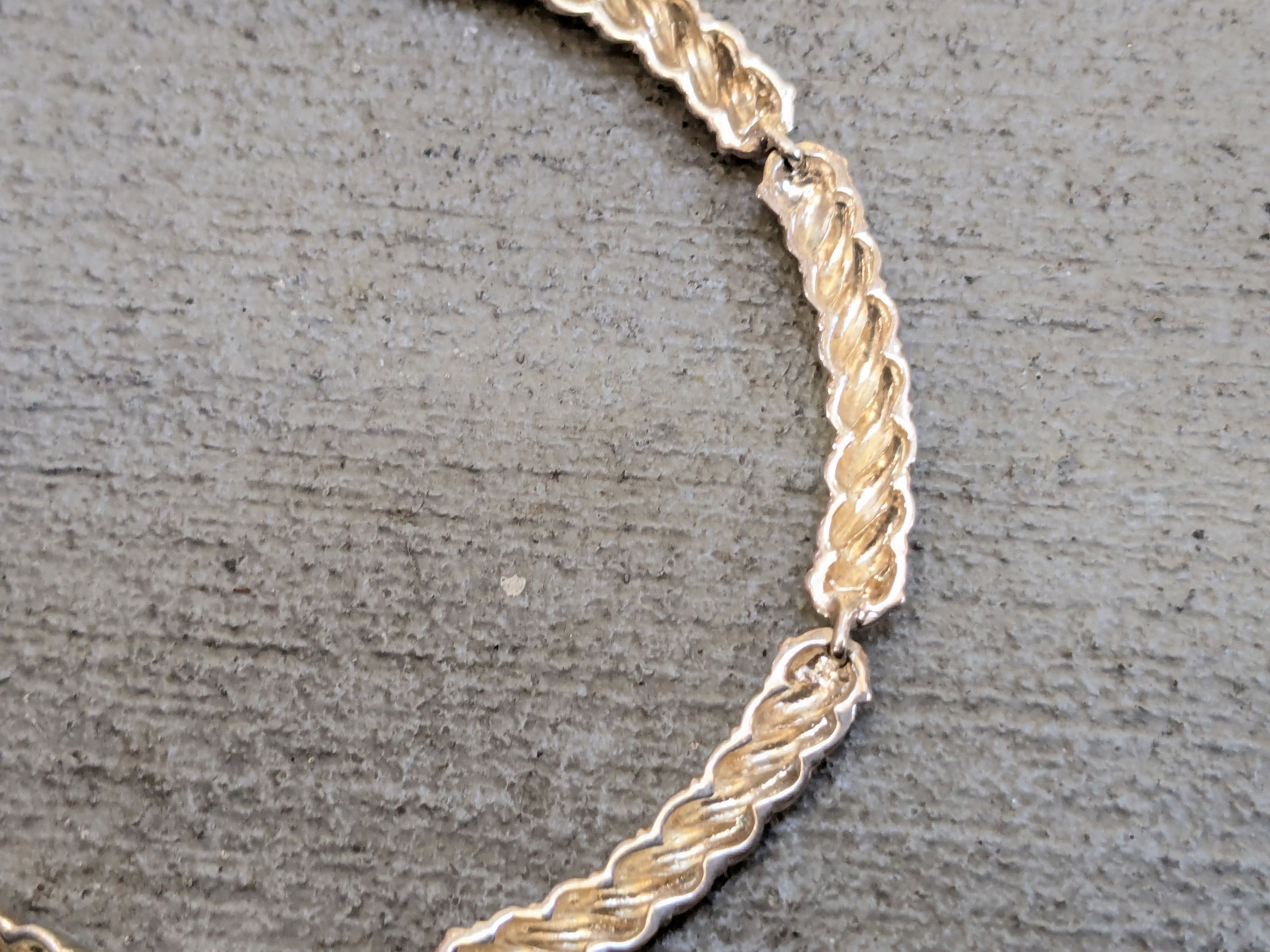 Jewelry Vintage Sterling Silver Necklace 17 Chain Link Size ONE SIZE - 10 Thumbnail