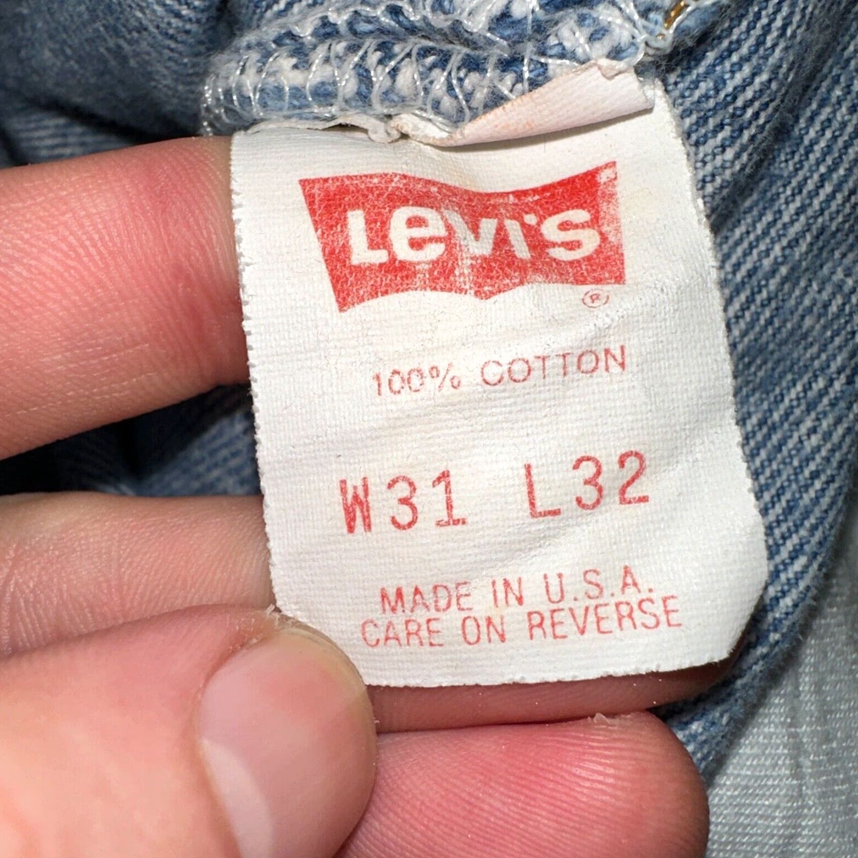 Levi's VINTAGE Levis 501 Jeans Straight Leg 80s USA XX Blue Acid Wash 31x32 Act 30x31 Size US 31 - 7 Thumbnail