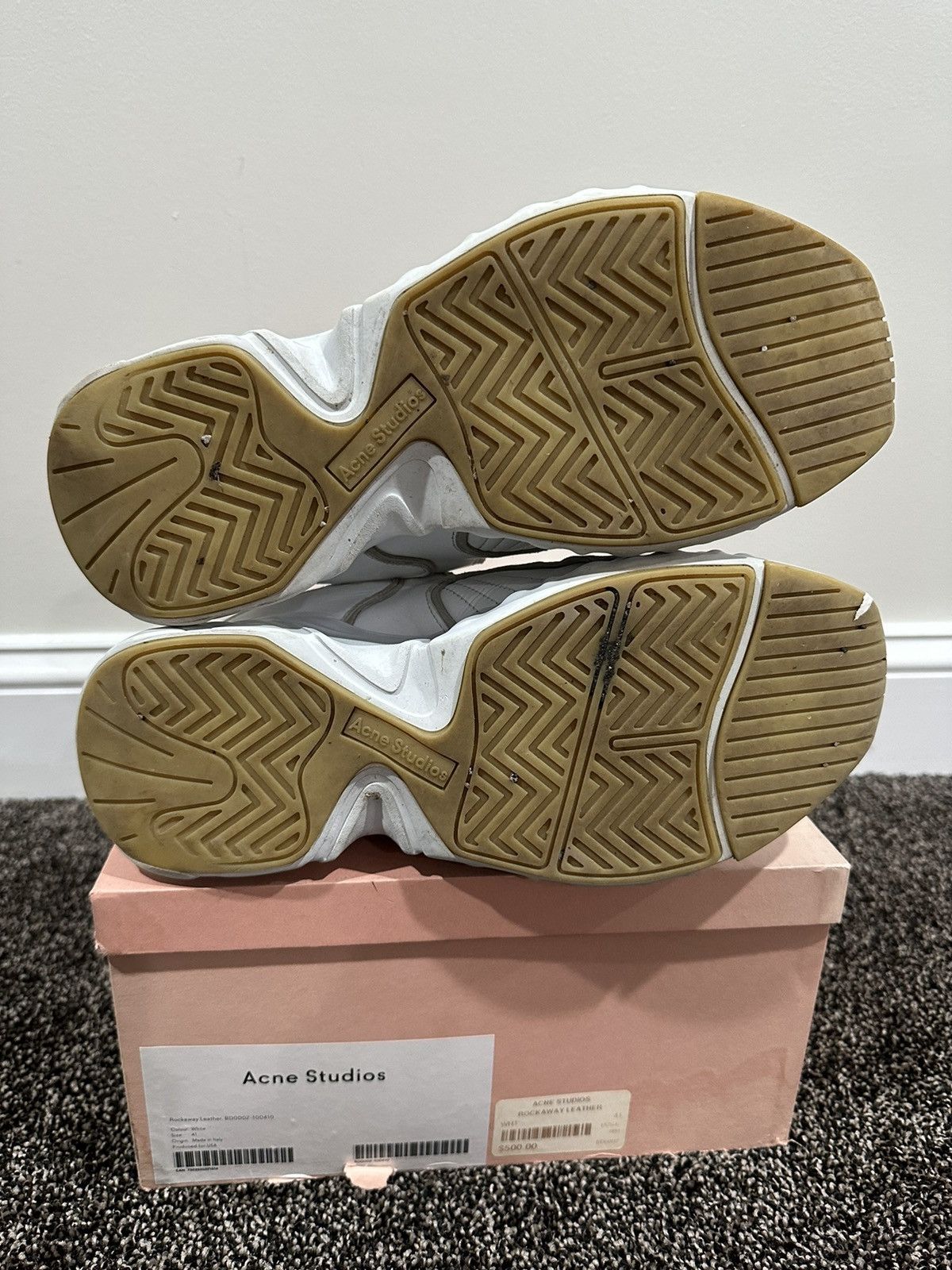 Acne Studios Acne Studios Rockaway White Leather Chunky Sneakers Size US 8 / EU 41 - 7 Thumbnail