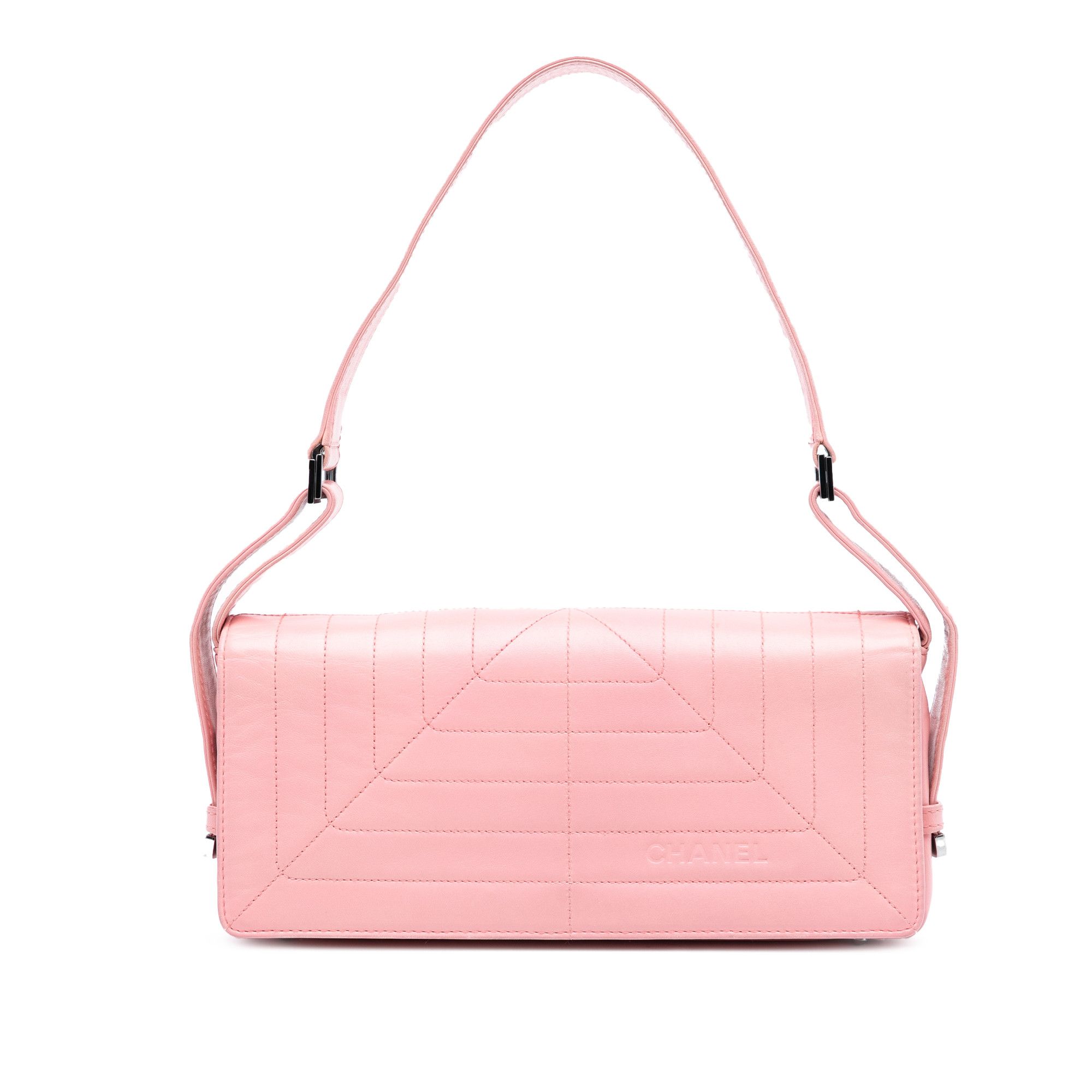 Chanel Stitched Lambskin Logo Flap