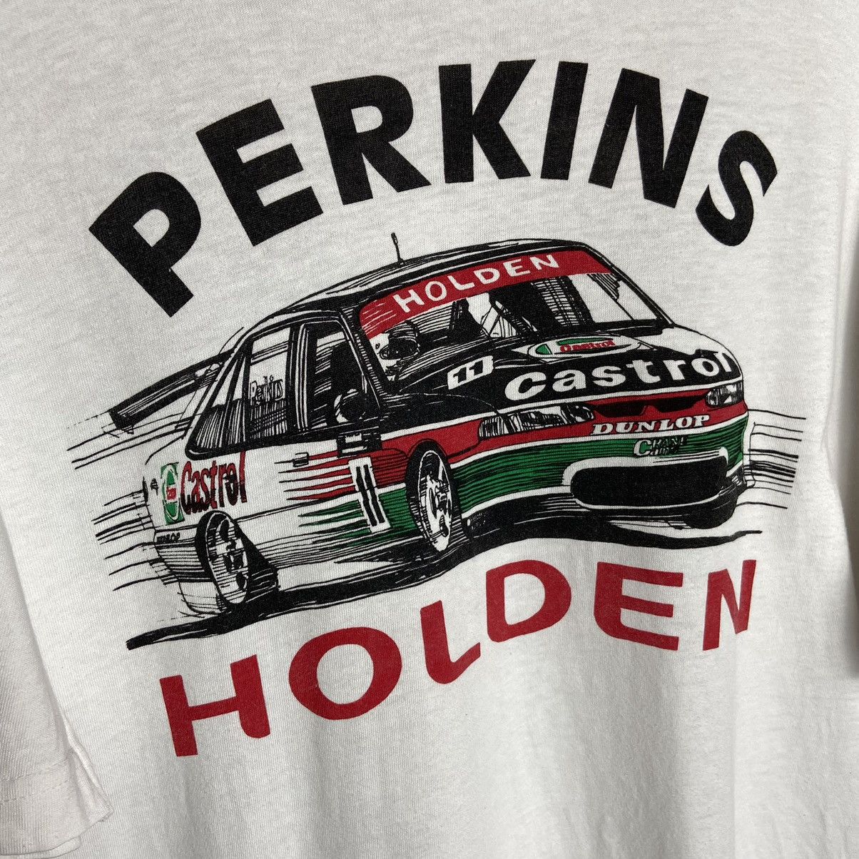 Vintage Vintage 90s Holden Moto Castrol Racing Car Tee / Dunlop Size US XL / EU 56 / 4 - 5 Thumbnail