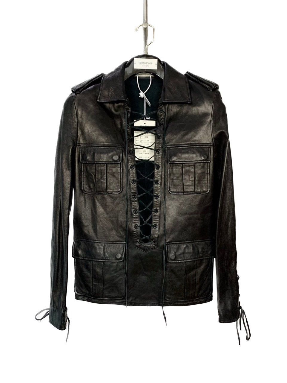 Saint Laurent Paris Saint Laurent Lace-Up Front Leather Jacket Size US M / EU 48-50 / 2 - 1 Thumbnail