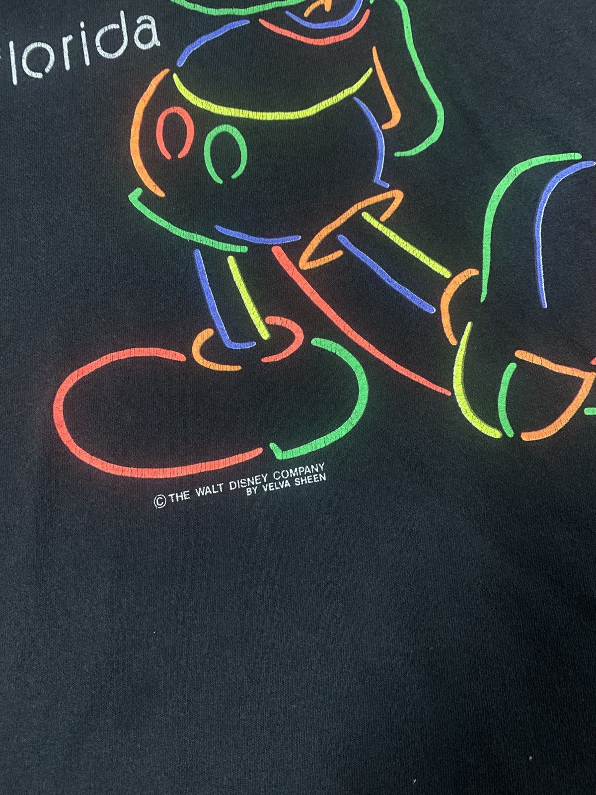 Disney Vintage 80s Disney Neon Mickey Mouse Tee Shirt Size US M / EU 48-50 / 2 - 4 Thumbnail