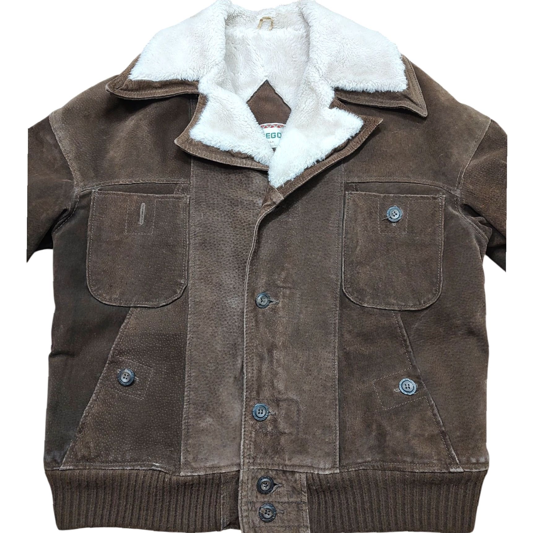 McGregor VINTAGE Vtg 70s 60s McGregor Suede Jacket Sherpa Lining Brown Mens 42 Western USA Size US XS / EU 42 / 0 - 3 Thumbnail