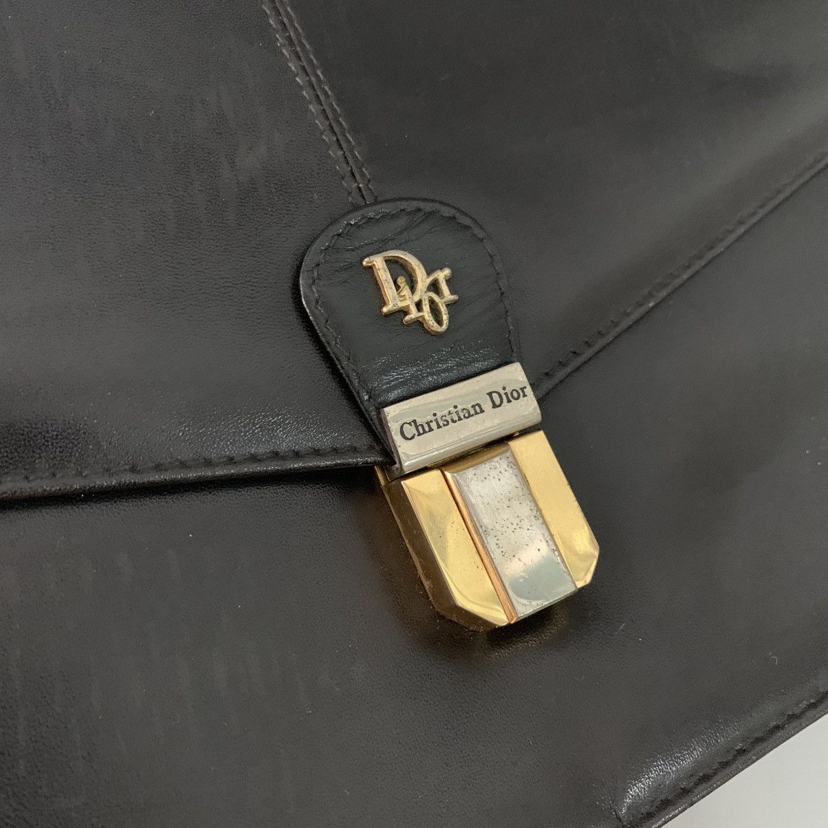 Christian Dior Monsieur Christian Dior Black Leather Vintage Chain Bag Size ONE SIZE - 4 Thumbnail