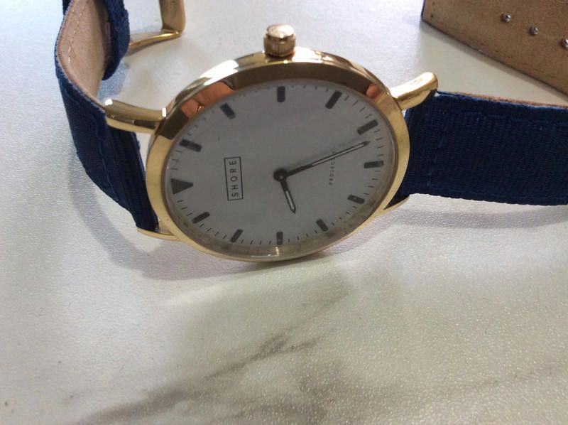 Designer Shore men's white dial blue strap watch Size ONE SIZE - 4 Thumbnail