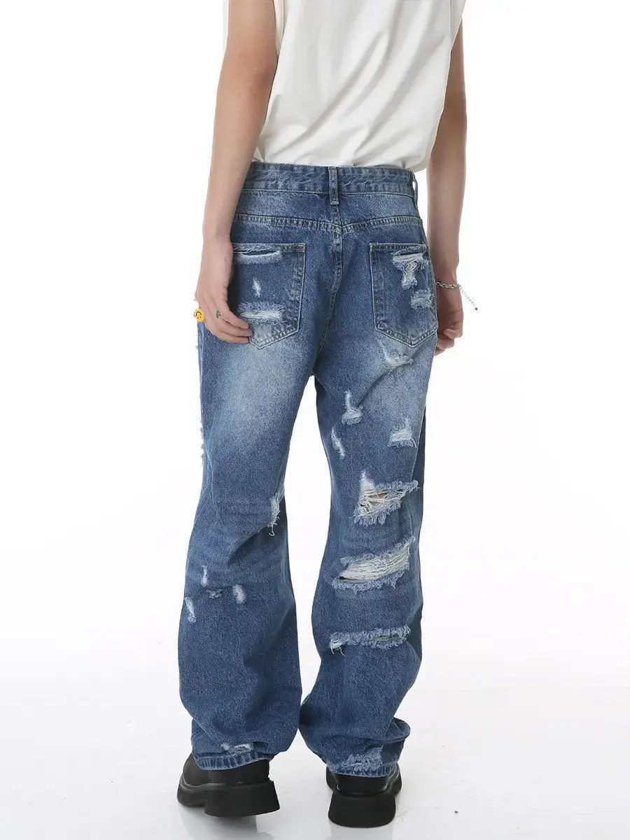 Japanese Brand Retro loose hip-hop ripped jeans Size US 32 / EU 48 - 5 Thumbnail