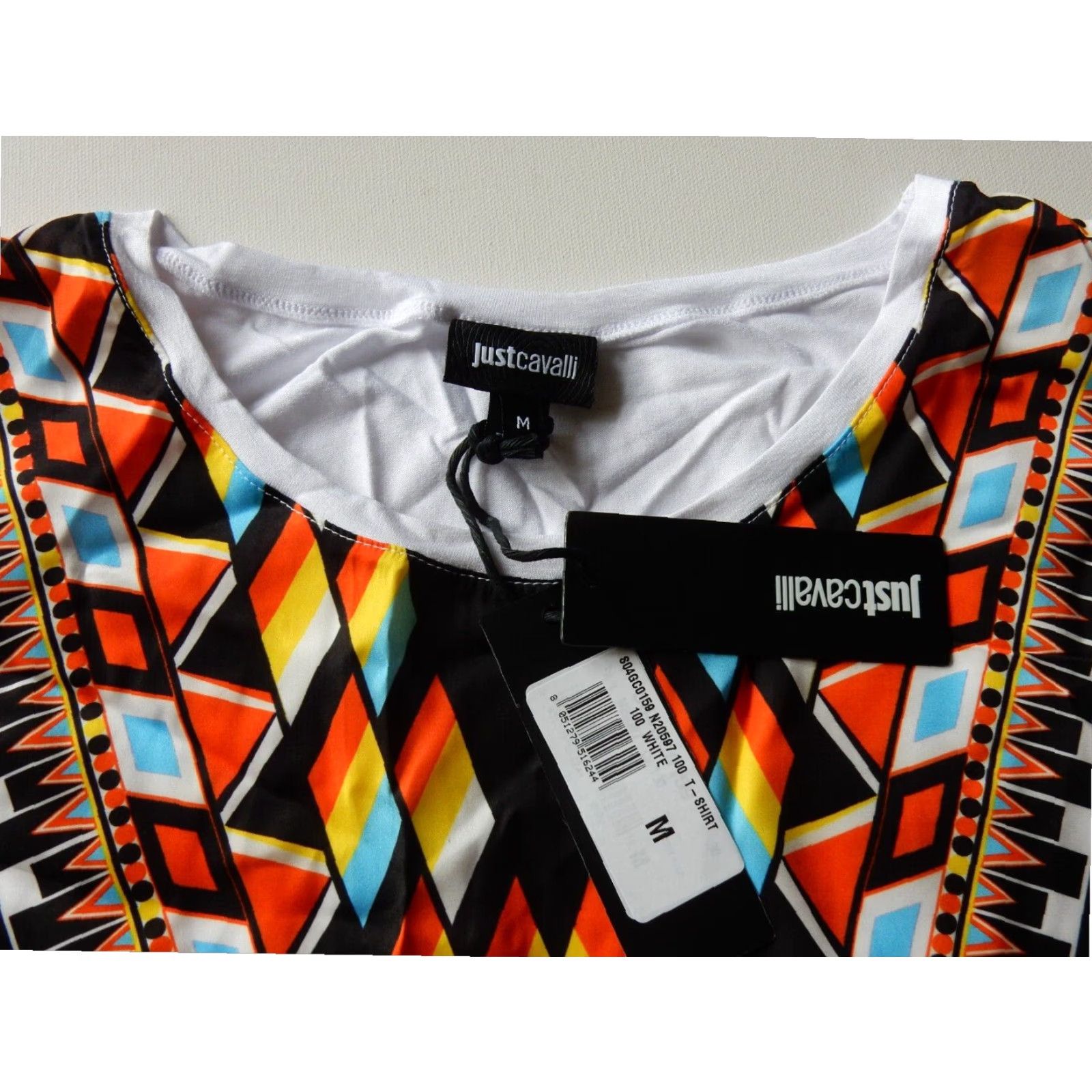 Just Cavalli Just Cavalli Women's White Tunic Top Blouse Medium Size M / US 6-8 / IT 42-44 - 4 Thumbnail