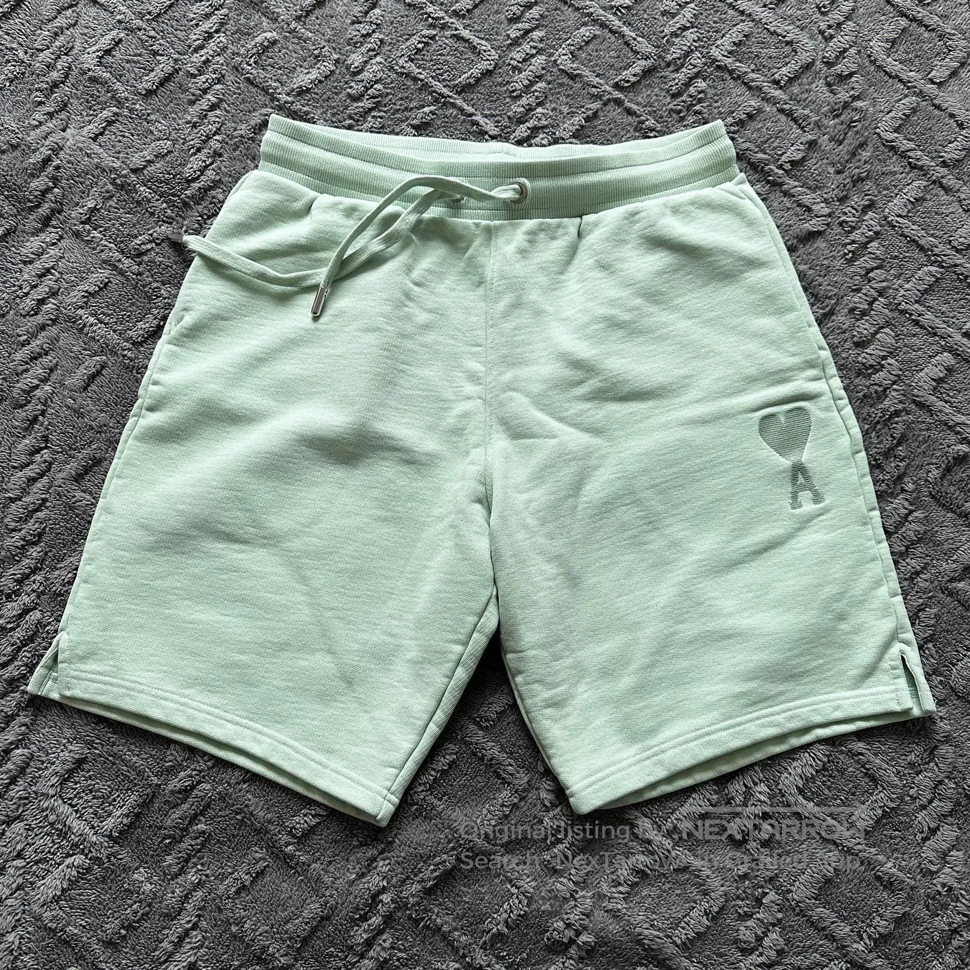 AMI Mint Green Heart Embroidered Shorts. Size US 28 / EU 44 - 1 Thumbnail