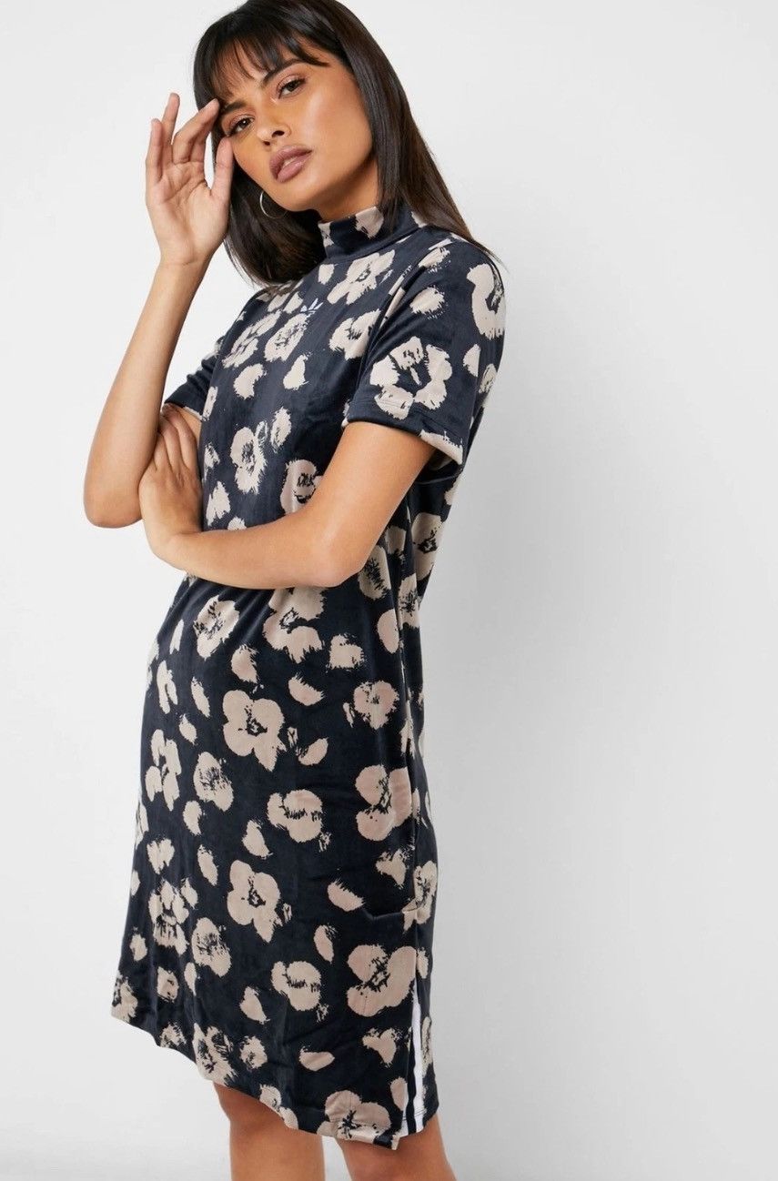 Adidas Adidas High Neck Midi Dress – Floral Print Size XL / US 12-14 / IT 48-50 - 1 Thumbnail