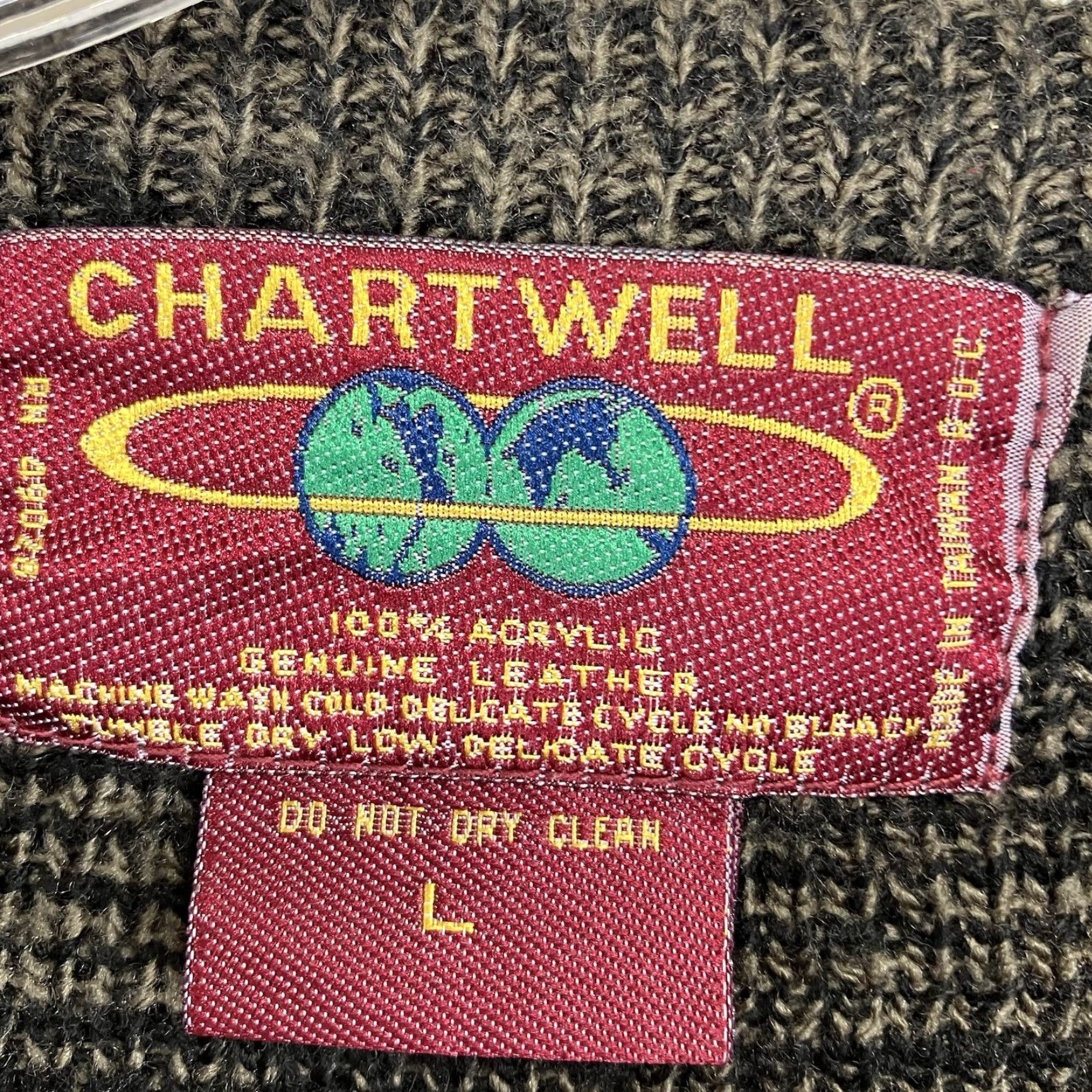 Vintage VINTAGE Cartwell Leather Acrylic Sweater Pullover Crew Neck Long Sleeve Men L Black Tan Geometric Pattern 80s 70s Bohemian Retro Size US L / EU 52-54 / 3 - 3 Thumbnail