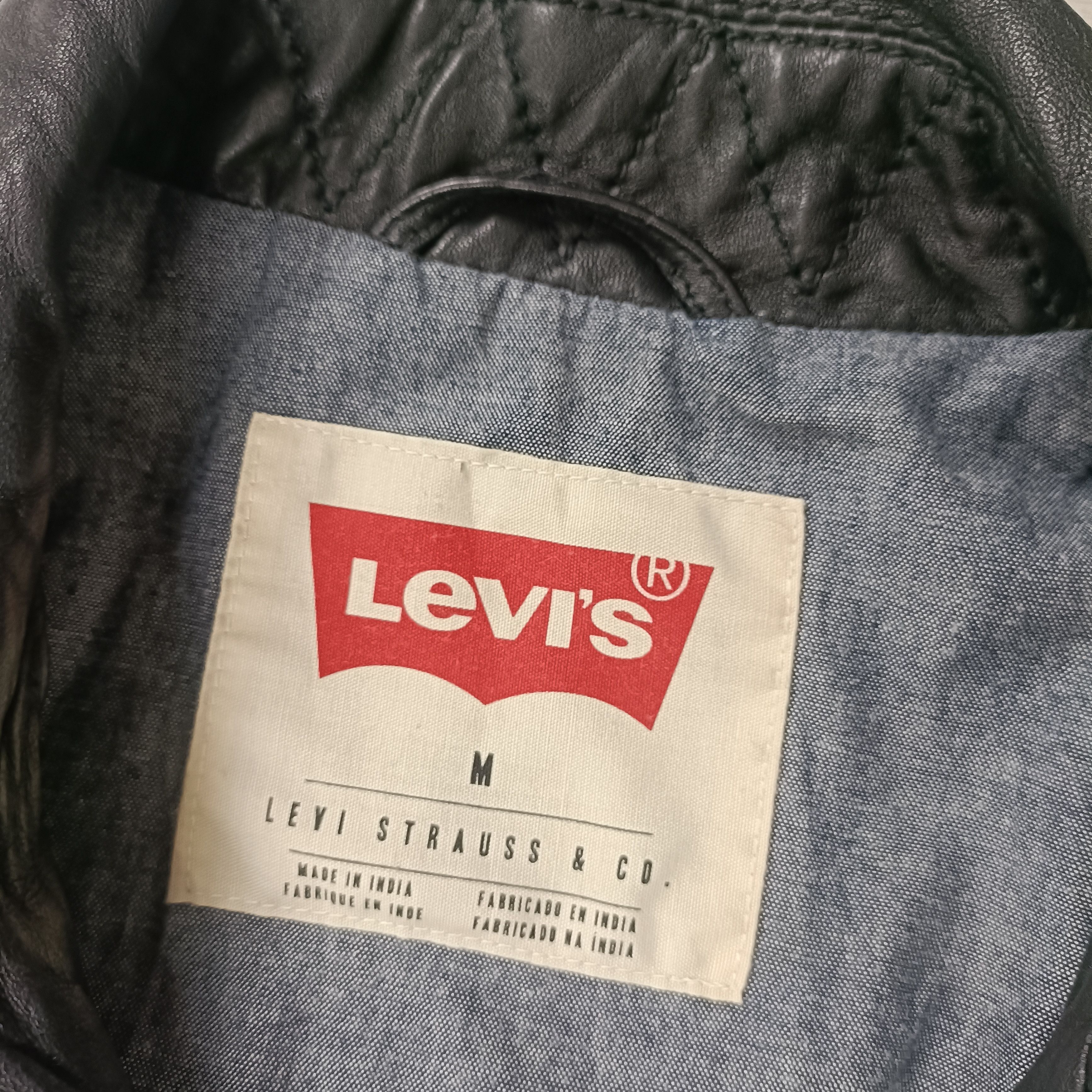 Levi's Men's Black Leather Jacket ! Size US M / EU 48-50 / 2 - 5 Thumbnail