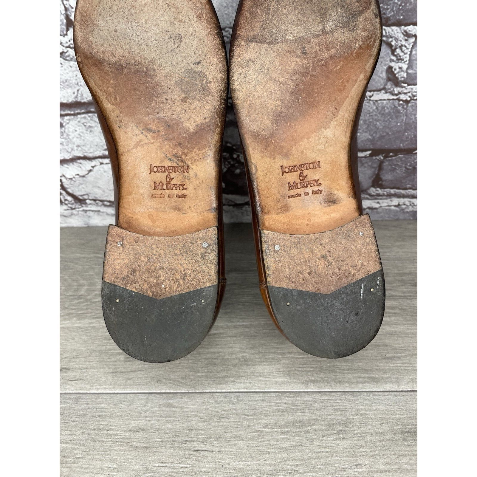 Johnston & Murphy Johnston & Murphy Brown Leather Handsewn Moc Tassel Loafers Size US 11 / EU 44 - 7 Thumbnail