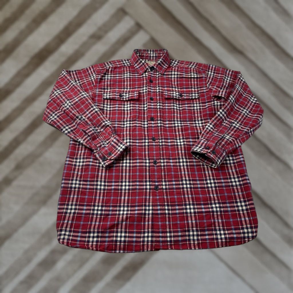 Vintage VINTAGE LL Bean Chamois Plaid Flannel Button Up Shirt Red 277981 Mens Medium Traditional Size US M / EU 48-50 / 2 - 1 Thumbnail