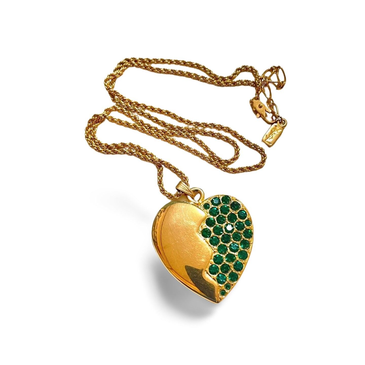 Vintage Yves Saint Laurent chain necklace with heart top